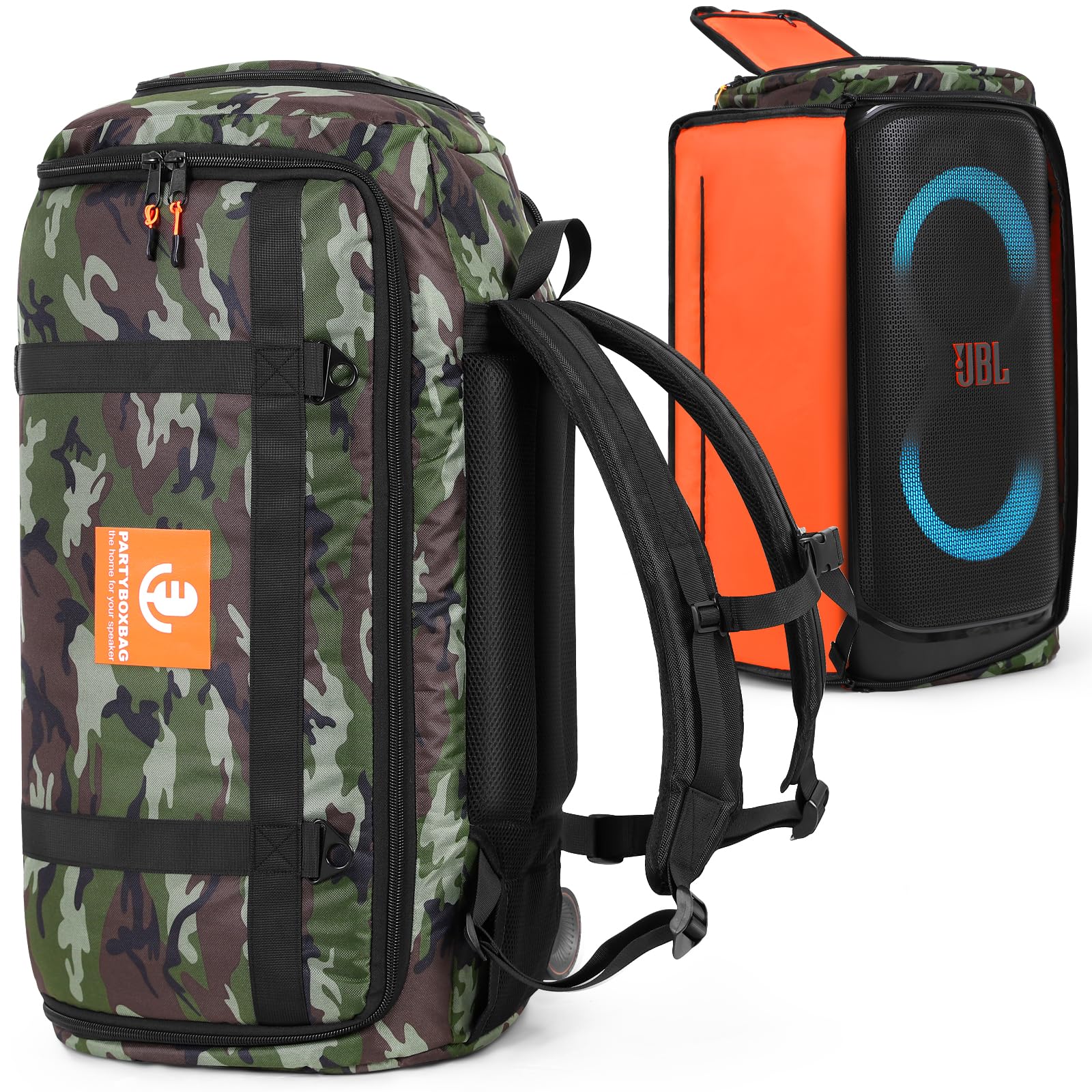 JBL PartyBox 320 Speaker Travel Case - Portable Waterproof Carry Bag & Backpack for JBL PartyBox Series Speakers (Camouflage Design) - Perfect for Outdoor Parties, Travel & Music Events
