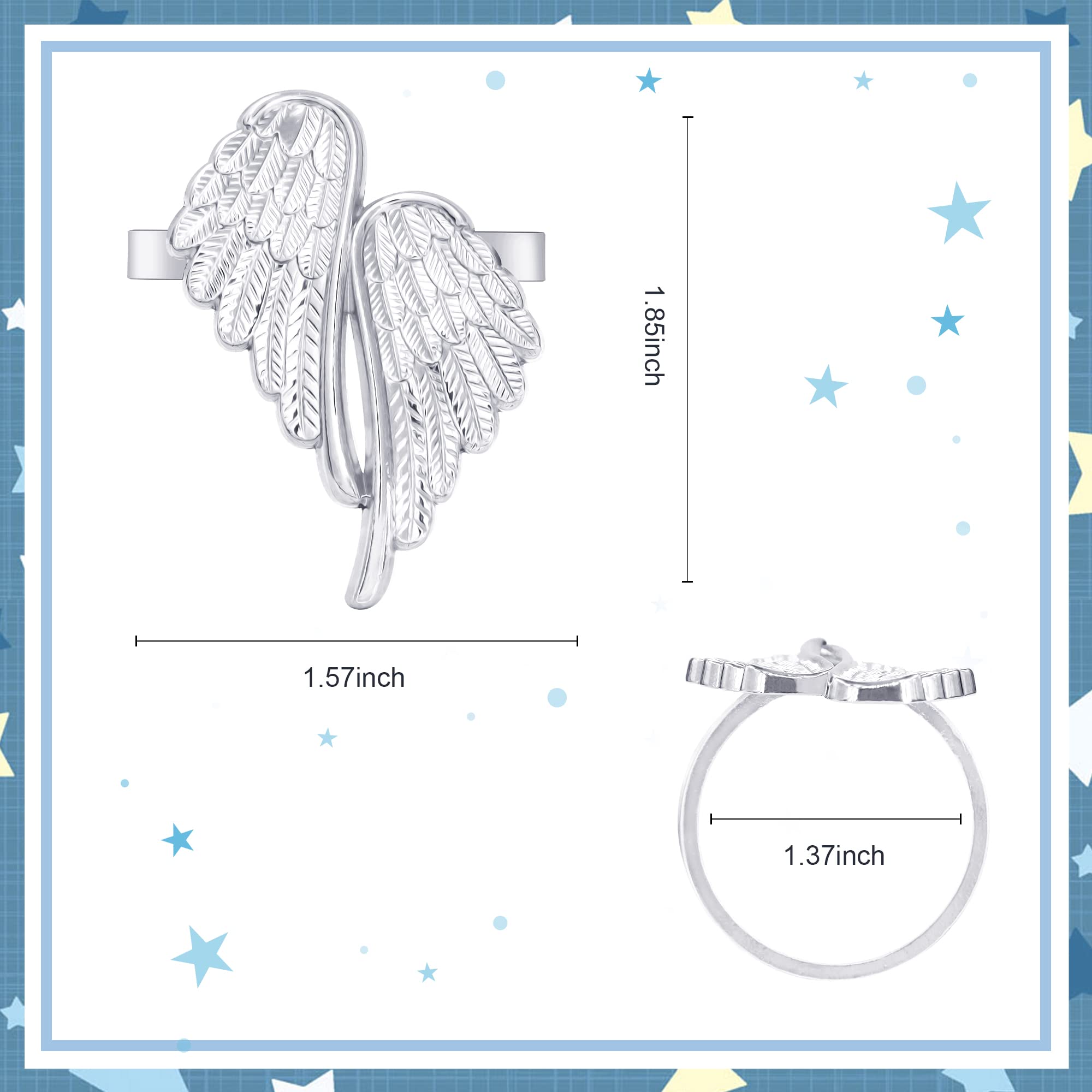 100 PCS Silver Angel Wings Napkin Rings - Elegant Metal Table Decor for Wedding, Birthday, Christmas Party & Home Dining Decorations - Perfect for Holiday Gatherings and Special Occasions
