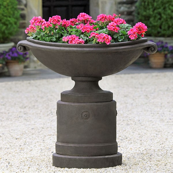 Medici Pedestal Set of 2 - Elegant Outdoor Garden Pedestal Stands for Statues, Plants & Decor - Campania International