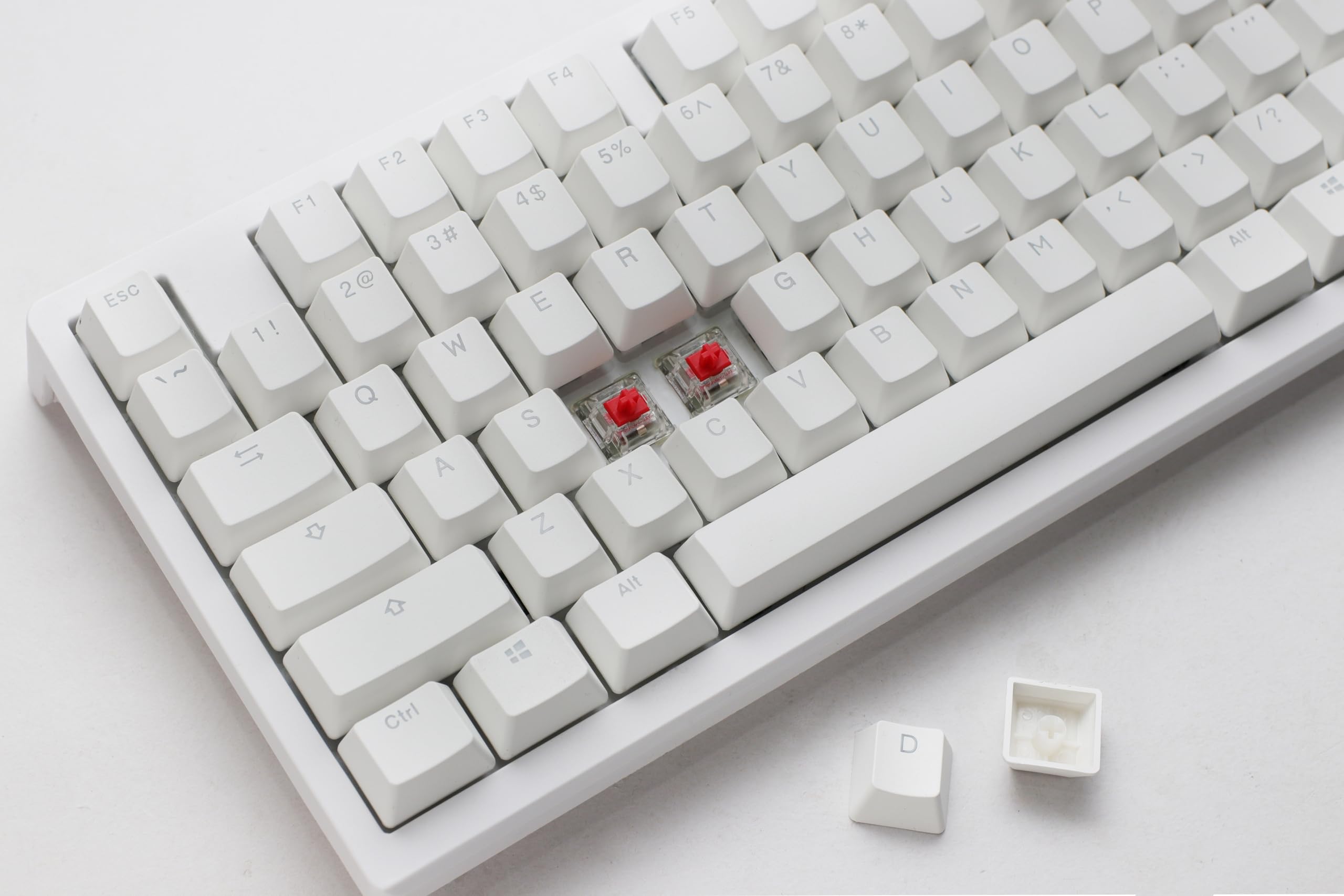 Ducky Zero 6108 Pure White Hotswap Bluetooth RGB Mechanical Keyboard with Cherry MX2A Brown Switches - Wireless Gaming Keyboard for PC, Mac, Typing & Office Work