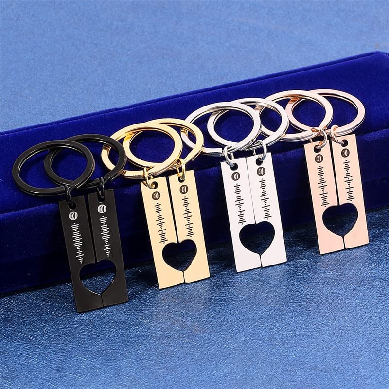 Personalized Spotify Code Keychain - Heart Shape Custom Music Song Gift for Boyfriend/Girlfriend - Valentine's Day Anniversary Birthday Present - Perfect for Couples, Music Lovers & Romantic Gifts
