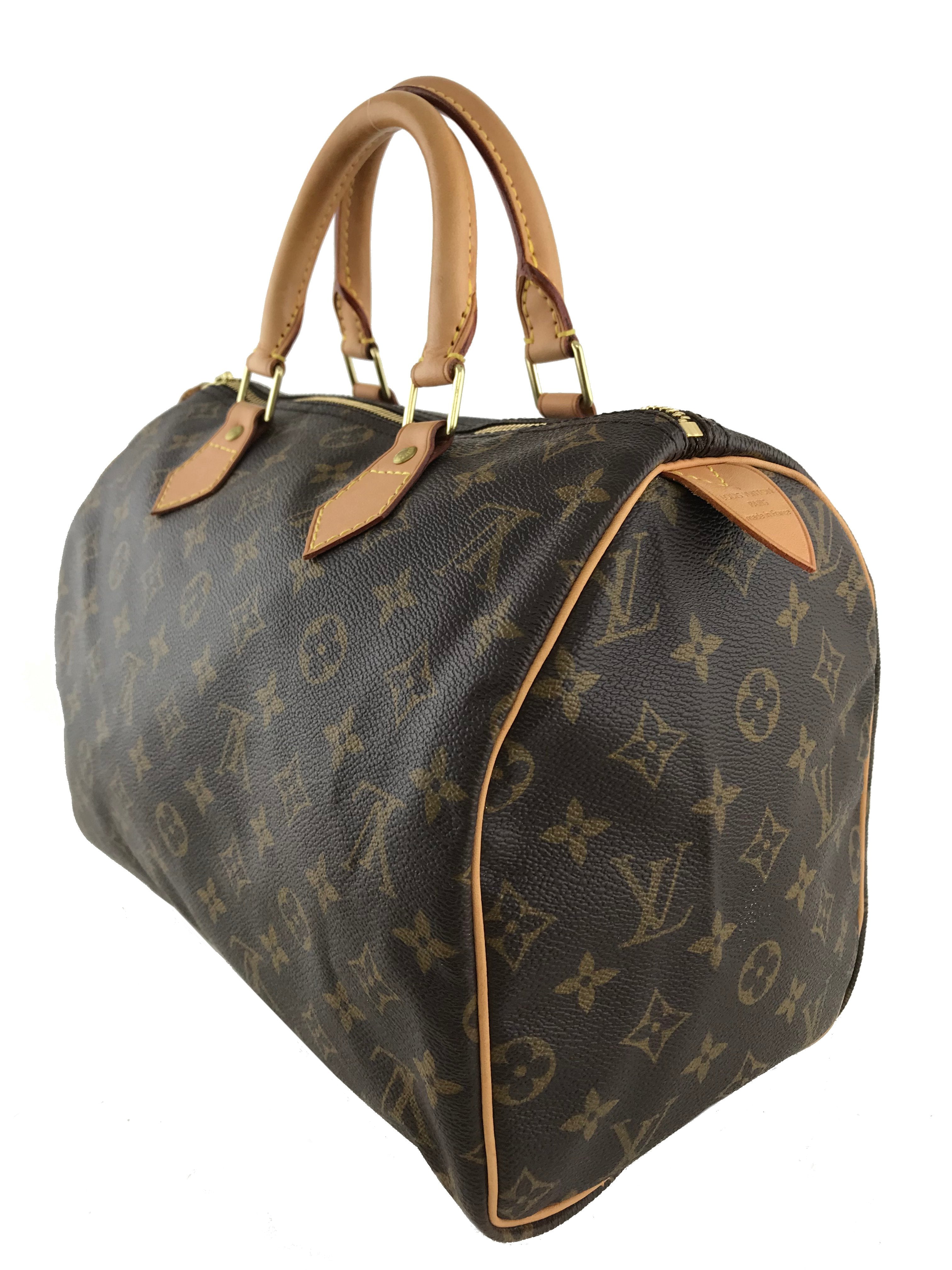 Authentic Louis Vuitton Monogram Speedy 30 Handbag - Luxury Canvas Shoulder Bag for Women - Perfect for Work, Travel & Everyday Use