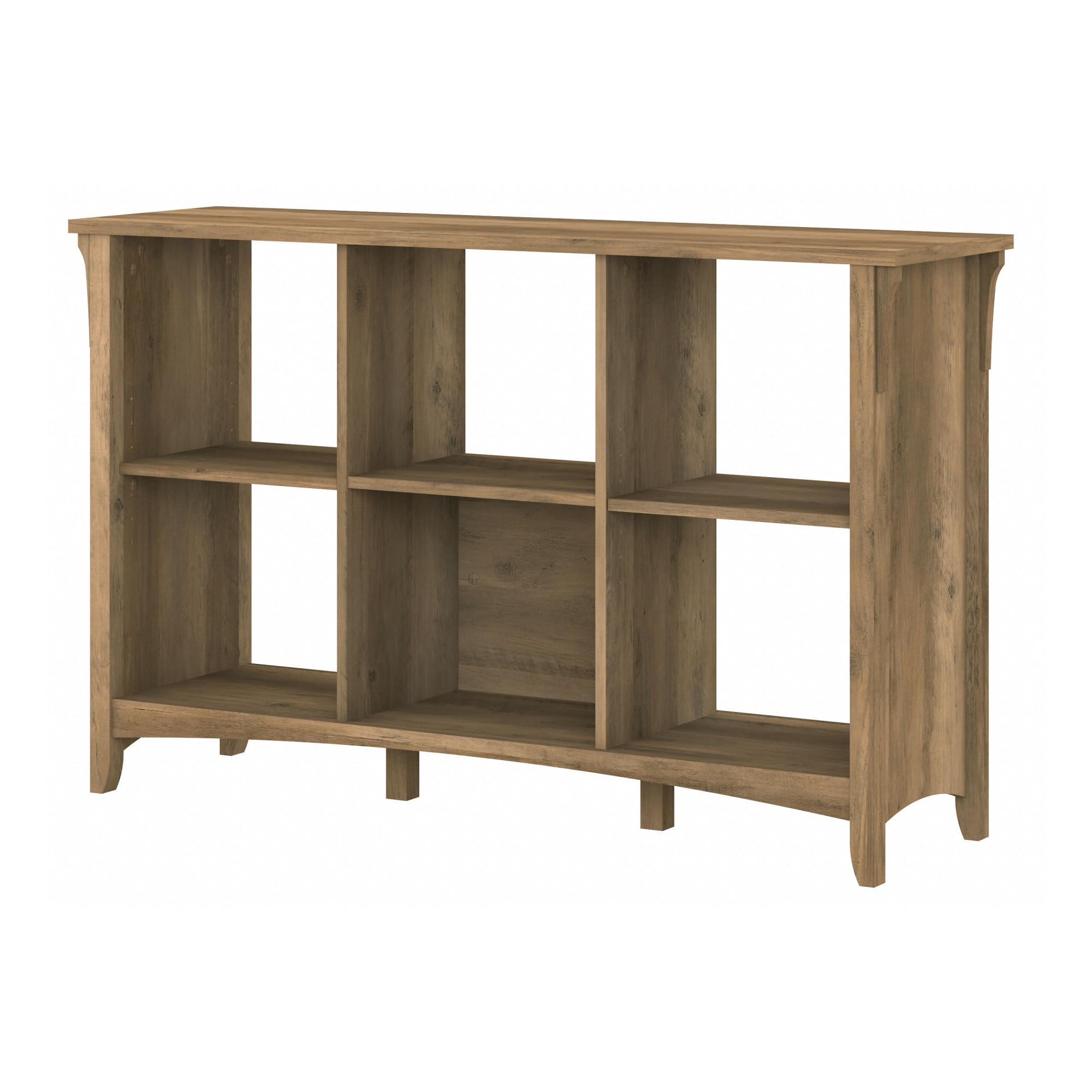 Bush Furniture Salinas 6-Cube Organizer - Reclaimed Pine Wood Storage Shelf for Office & Home - Compact Bookcase with Open Shelves for Books, Supplies & Decor - Perfect for Living Room, Bedroom or Workspace Organization