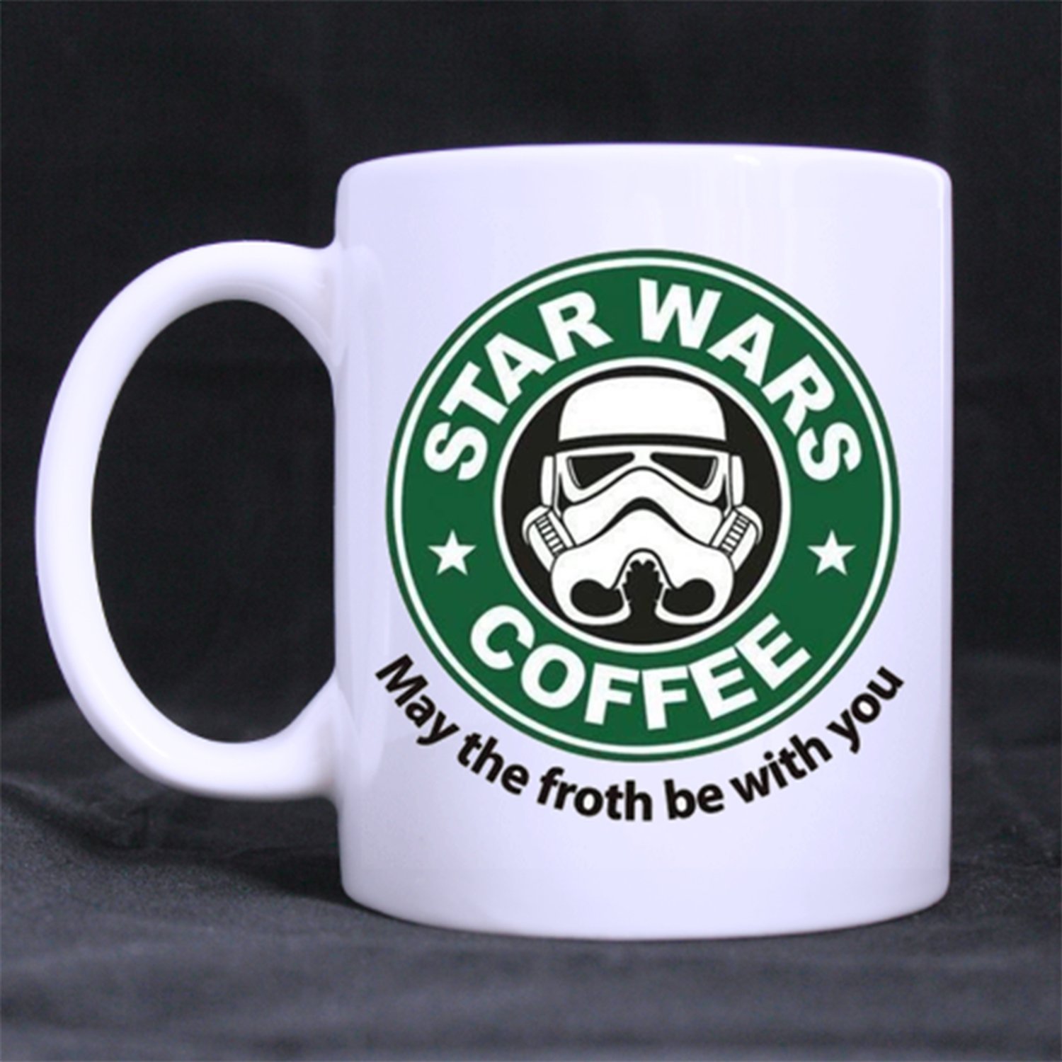 May The Froth Be With You Star Wars Coffee Mug - 11 oz Ceramic Cup with Funny Quote, Dishwasher & Microwave Safe - Perfect for Office, Home & Gifts