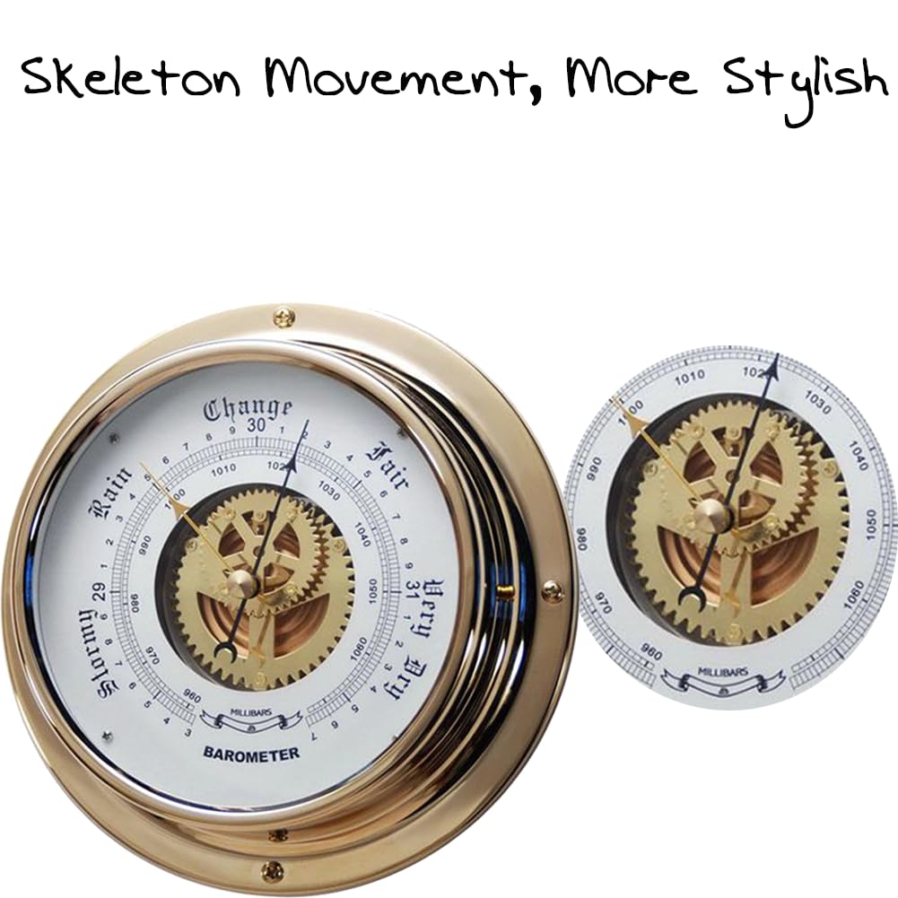Premium Brass Barometer for Fishing & Sailing - 180mm/7.087