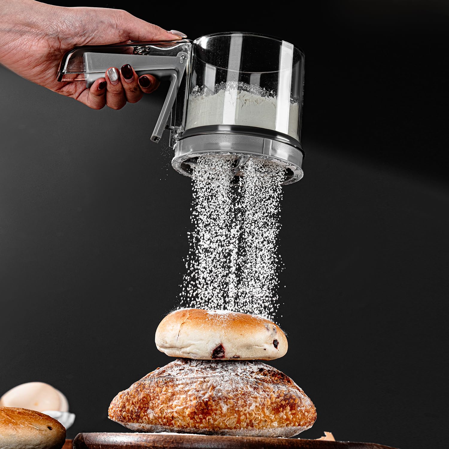 3 Cups Stainless Steel Flour Sifter - Double Layer Handheld Baking Sieve for Flour, Sugar Powder & Dry Ingredients | Perfect for Baking Cakes, Cookies & Pastries