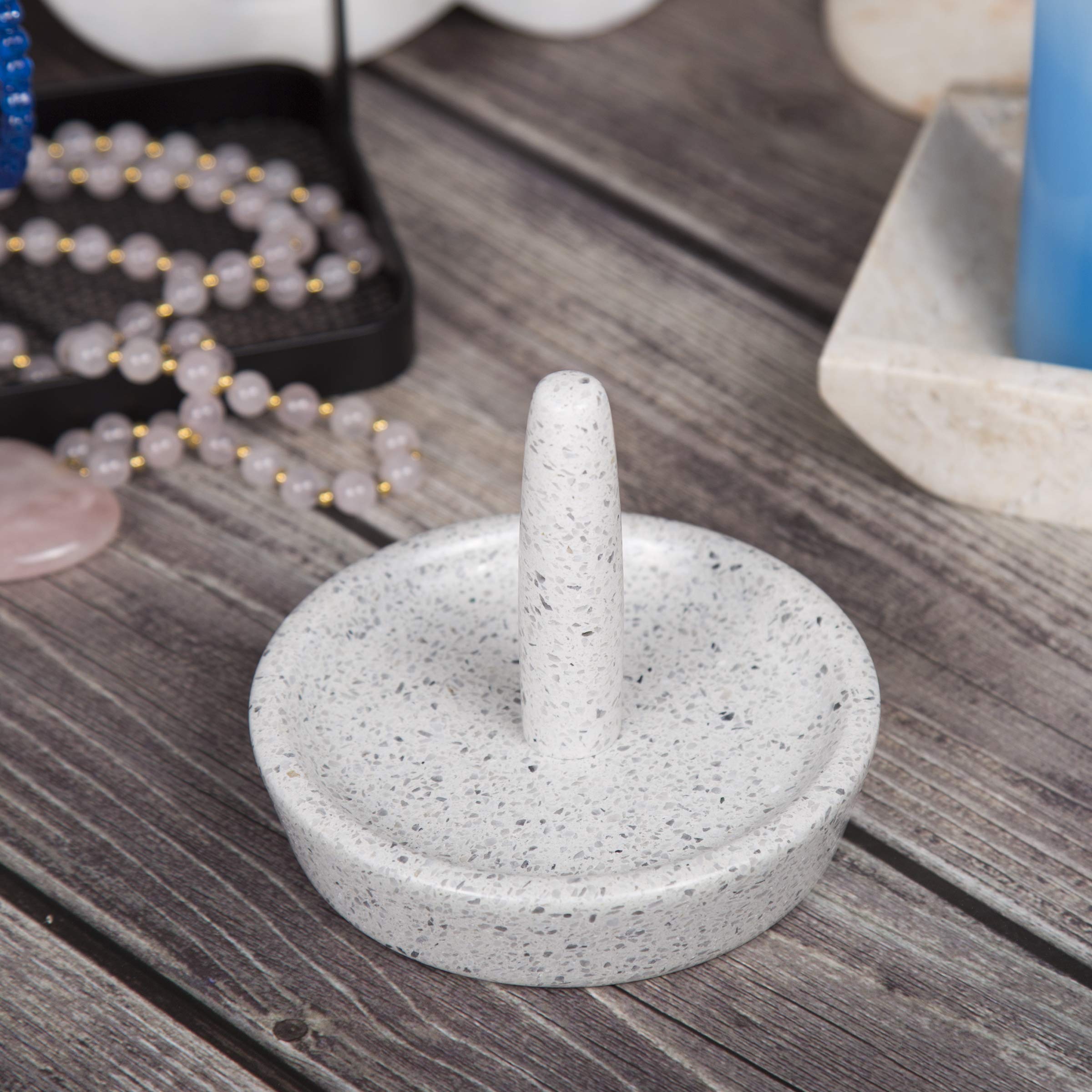 Natural Terrazzo Stone Ring Holder & Jewelry Organizer - 4