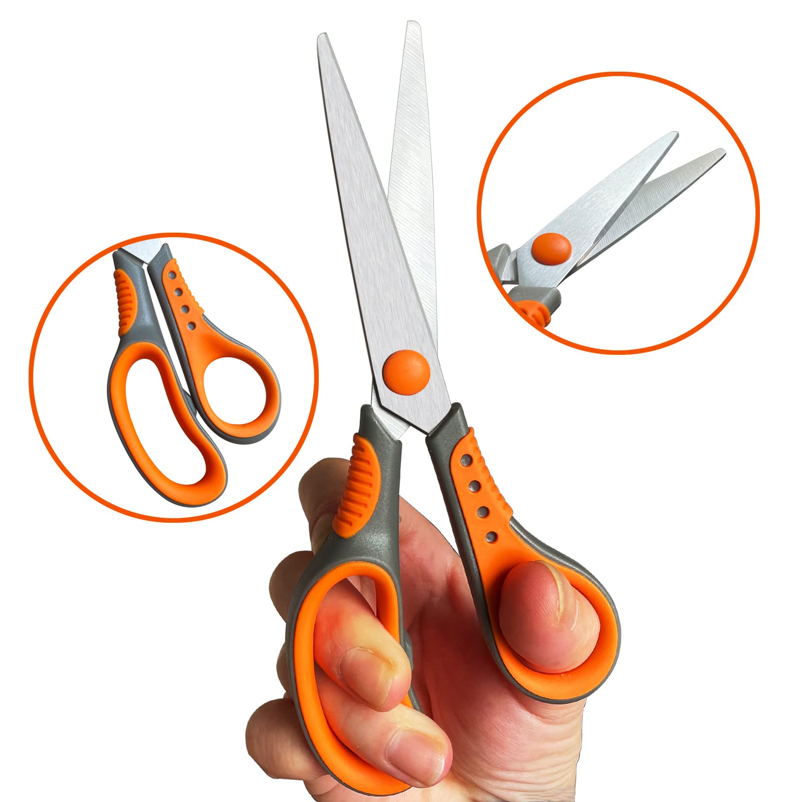 Multi-Purpose Office Scissors - 4 Pack Sharp Stainless Steel Household Scissors with Comfort Grip for Crafting, School & Office Supplies | Perfect for Teachers, Students & Home Use