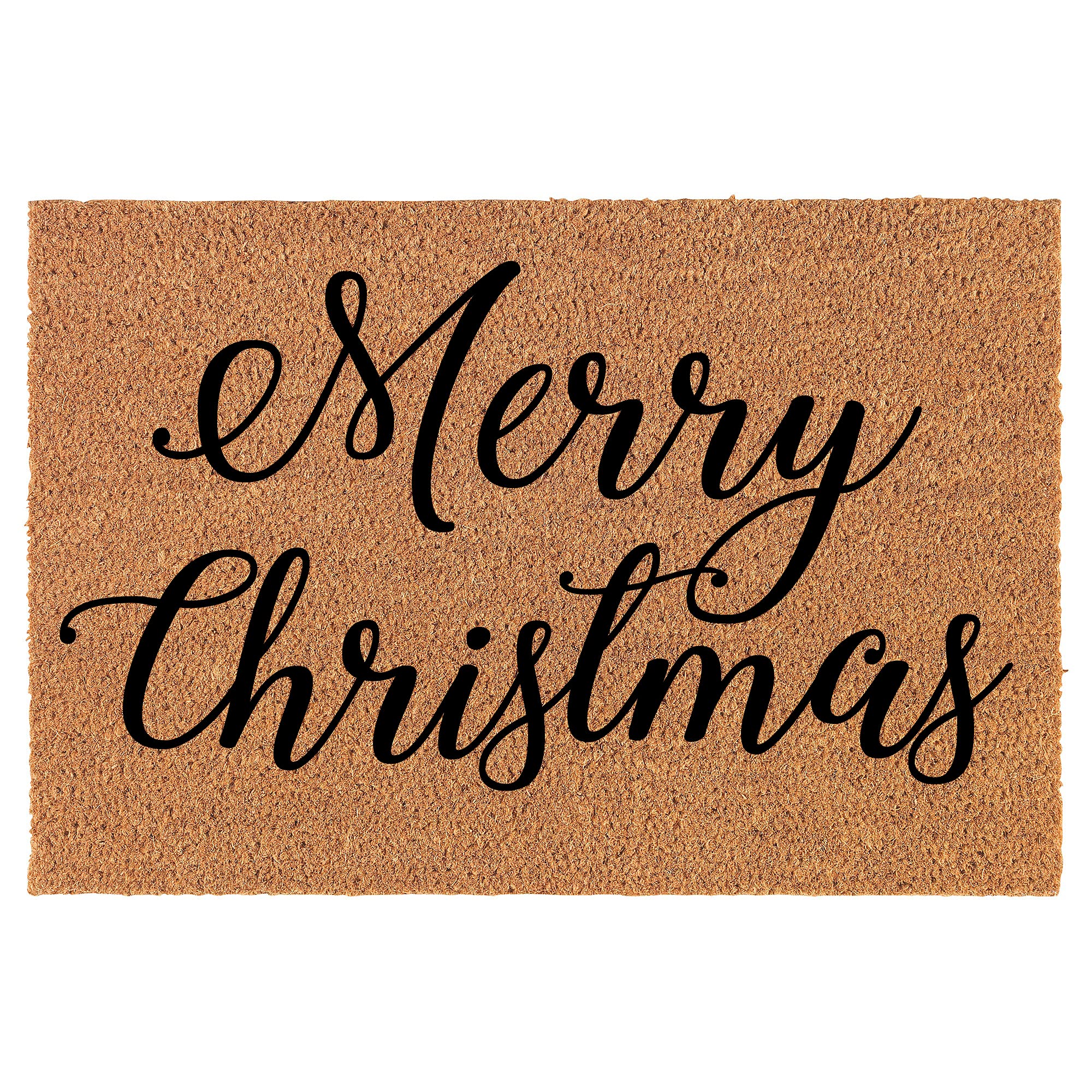 Natural Coco Coir Doormat with Merry Christmas Script - 30