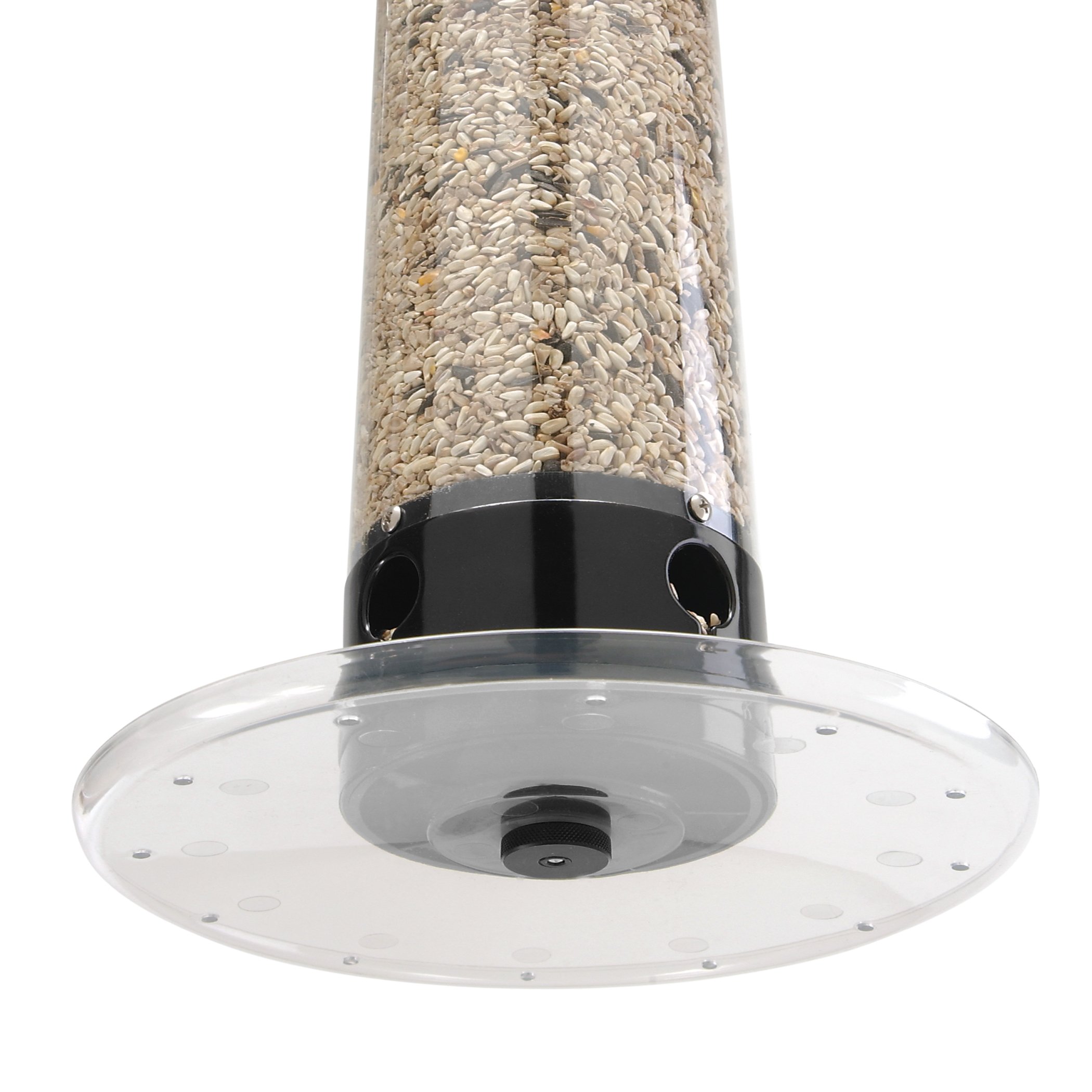 Droll Yankees Squirrel Proof Bird Feeder - 17 Inch Black Yankee Tipper with 4 Ports (YCPT-360) | Outdoor Garden Bird Watching & Wildlife Attraction