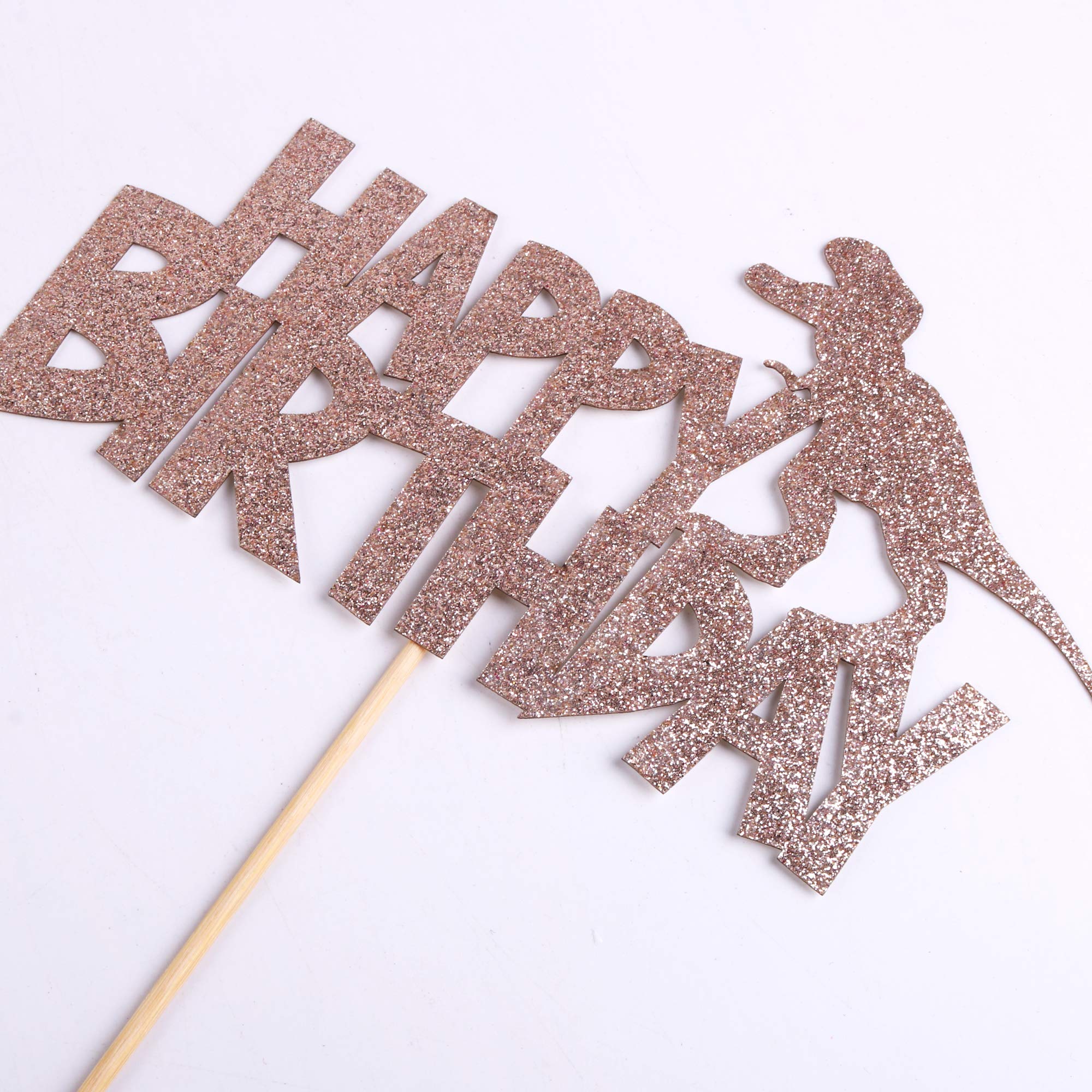 Rose Gold Glitter Dinosaur Cake Topper for Birthday Parties - Dinosaur Theme Cake Decorations for Boys & Girls | Perfect for Kids' Birthday Cakes, Baby Showers, and Themed Celebrations