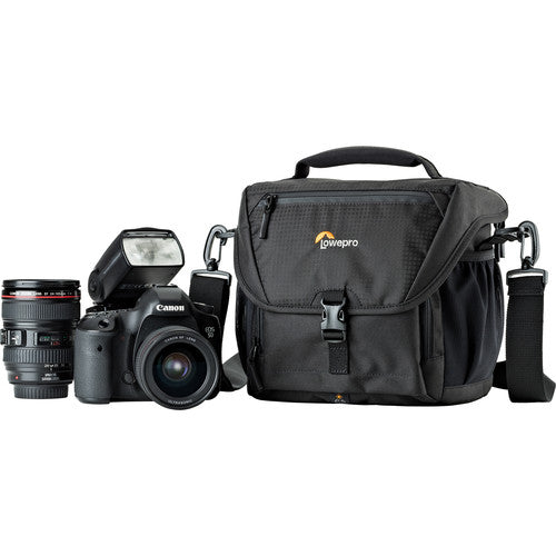 Lowepro Nova 170 AW II DSLR Camera Shoulder Bag - Waterproof Black Camera Case for Photographers - Perfect for Travel, Hiking & Outdoor Photography