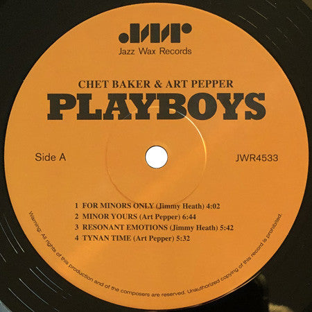 Chet Baker & Art Pepper Playboys Vinyl LP Album - Limited Edition Mono Remastered 180g (Mint Condition) - Perfect for Jazz Collectors & Vinyl Enthusiasts