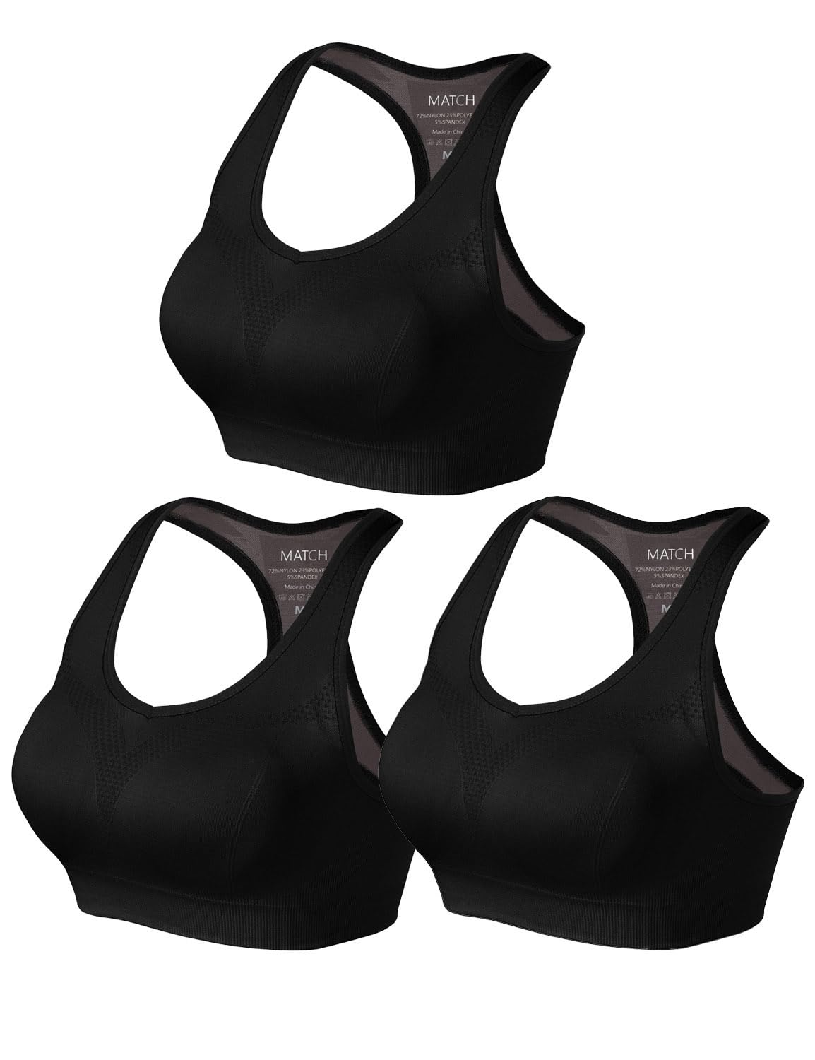 Women's Match Racerback Sports Bras - Padded Seamless Workout Tops for Yoga, Gym, Running & Fitness | Supportive Strappy Design for High-Impact Activities | Perfect for CrossFit, HIIT & Cardio Workouts