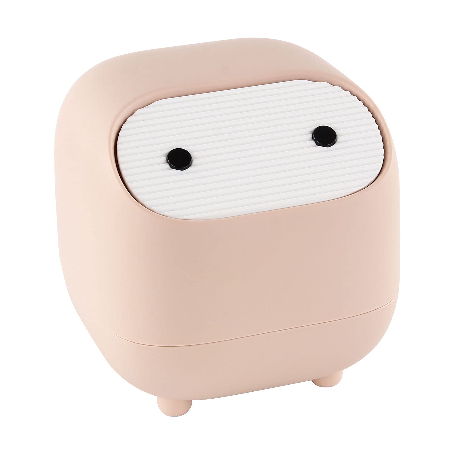 Acecharming 5L Mini Table Trash Can with Lid - Small Plastic Waste Bin for Desk, Office, Bathroom - Perfect for Disposing Cotton Rounds, Makeup Sponges, Tissues & Small Trash - Compact & Stylish Home & Office Organizer
