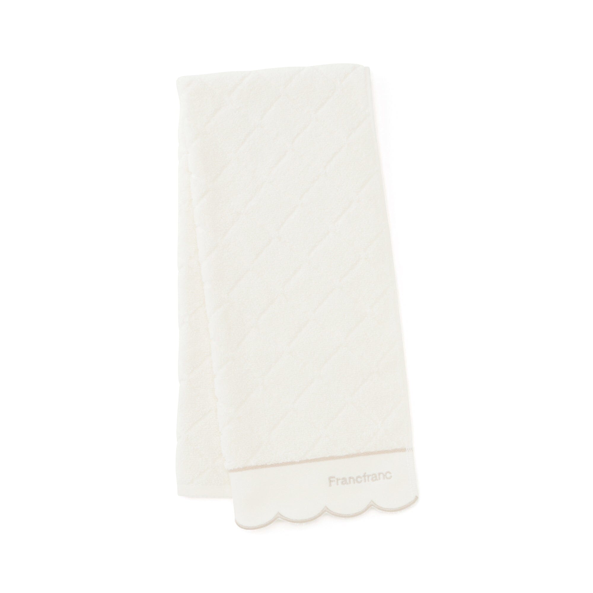 Antibacterial & Deodorizing Scallop Edge Face Towel - Soft Ivory Bath Towel for Skincare & Makeup Removal | Perfect for Spa, Gym & Travel