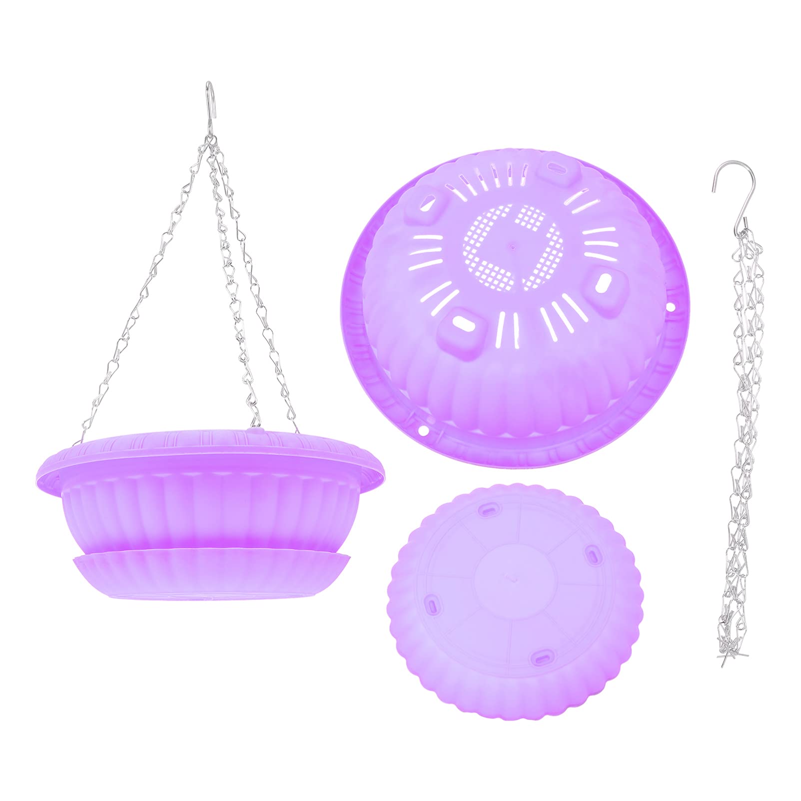Self-Watering Hanging Planter Basket - 2 Pack Round Plastic Hydroponic Garden Pots for Indoor/Outdoor Plants - Perfect for Porch, Balcony, Patio & Home Decor
