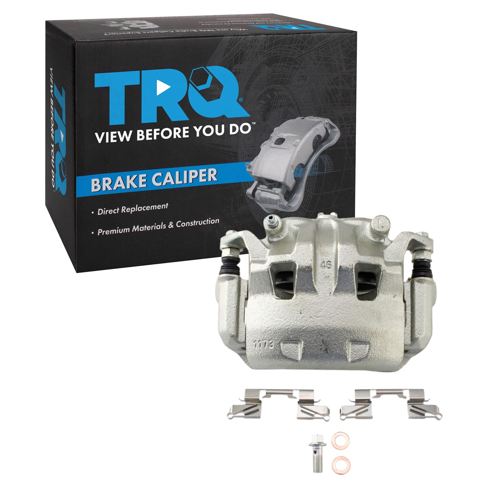 TRQ Front Left Brake Caliper with Bracket - Compatible with 2005-2021 Nissan Frontier, 2005-2012 Nissan Pathfinder, 2005-2015 Nissan Xterra - Perfect for DIY Brake Repair & Vehicle Maintenance