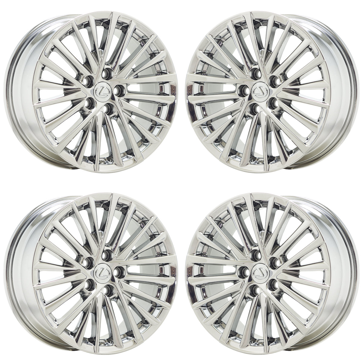 Lexus ES250 ES300h ES350 Chrome Factory OEM Wheels Rims Set 74405 - Perfect for Luxury Car Upgrades & Replacement
