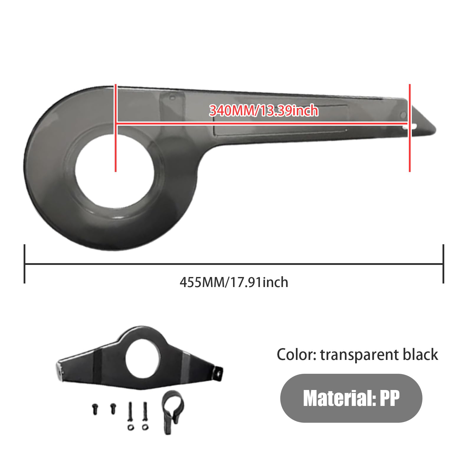 Universal Bike Chain Guard for 32-36 Teeth - Durable Kids Bicycle Chain Cover, Transparent Black - Perfect for BMX, Mountain & Kids Bikes Accessories