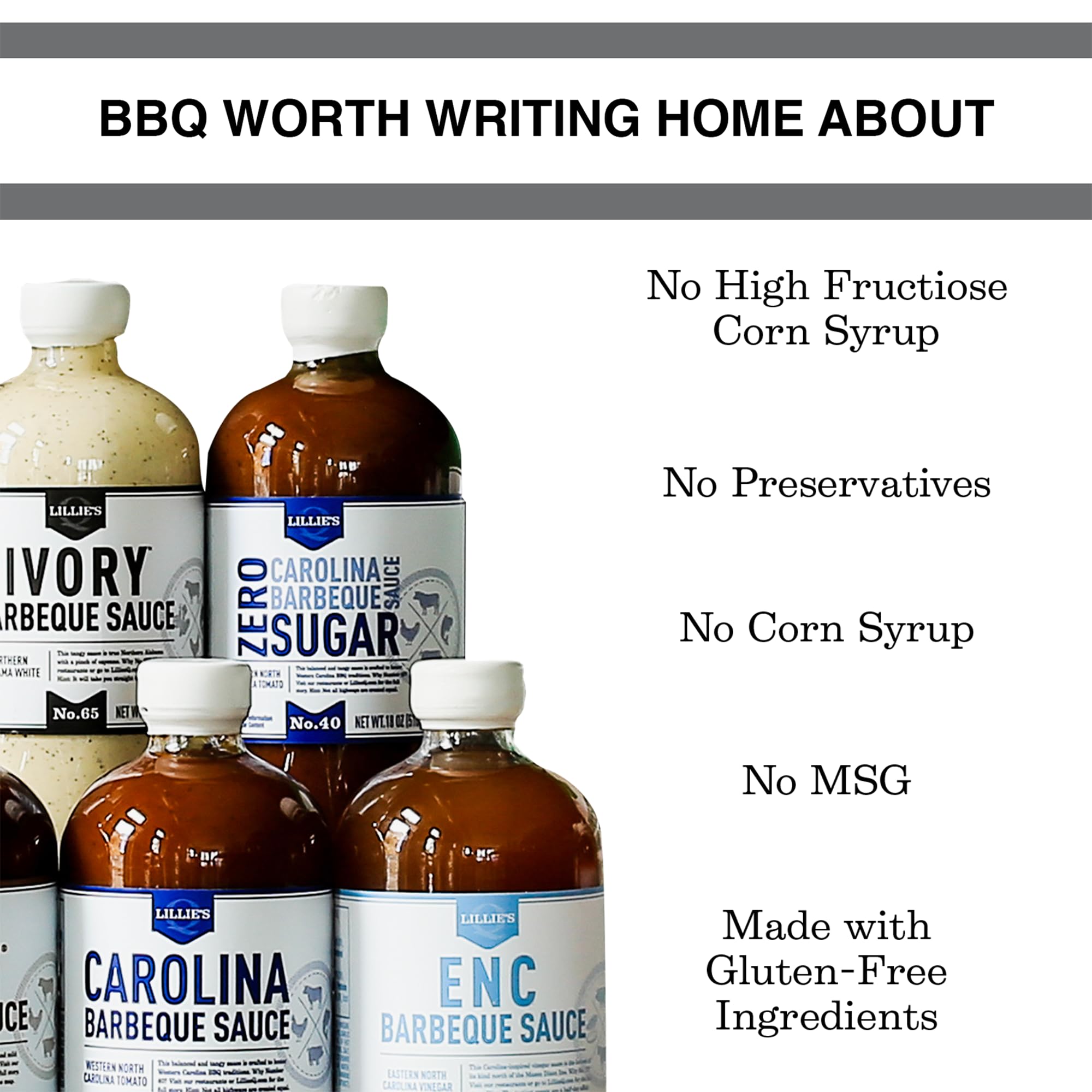 Lillie's Q ENC Barbeque Sauce - Gourmet Spicy Vinegar BBQ Sauce, Premium Gluten-Free Ingredients (17.5 oz) - Perfect for Grilling, Smoking & Dipping with Ribs, Wings & Pulled Pork