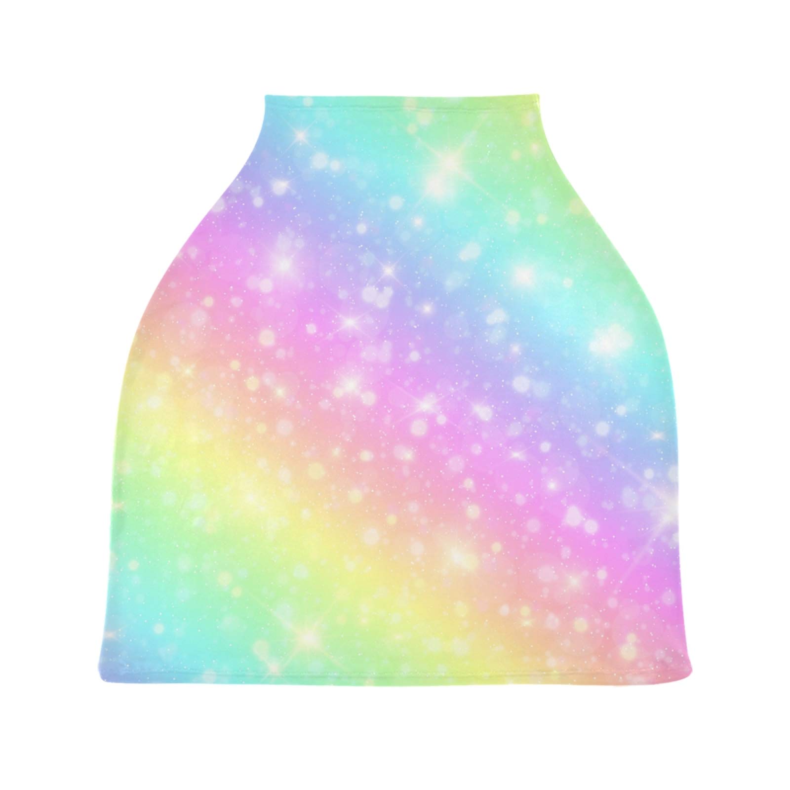 Glitter Rainbow Tie Dye Nursing Cover - Soft Breathable Breastfeeding Scarf & Baby Car Seat Canopy for Boys Girls - Perfect for Nursing, Stroller & Car Seat Protection