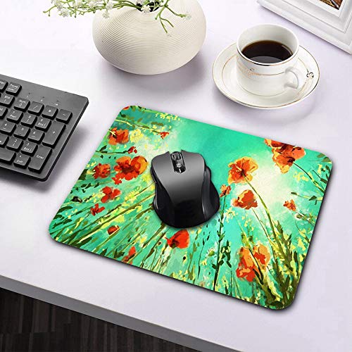 Non-Slip Rubber Mouse Pad for Computer & Laptop - Rectangle Office Desk Accessory with Anti-Skid Base (Deep Sky Blue) - Perfect for Gaming, Work & Home Office Use