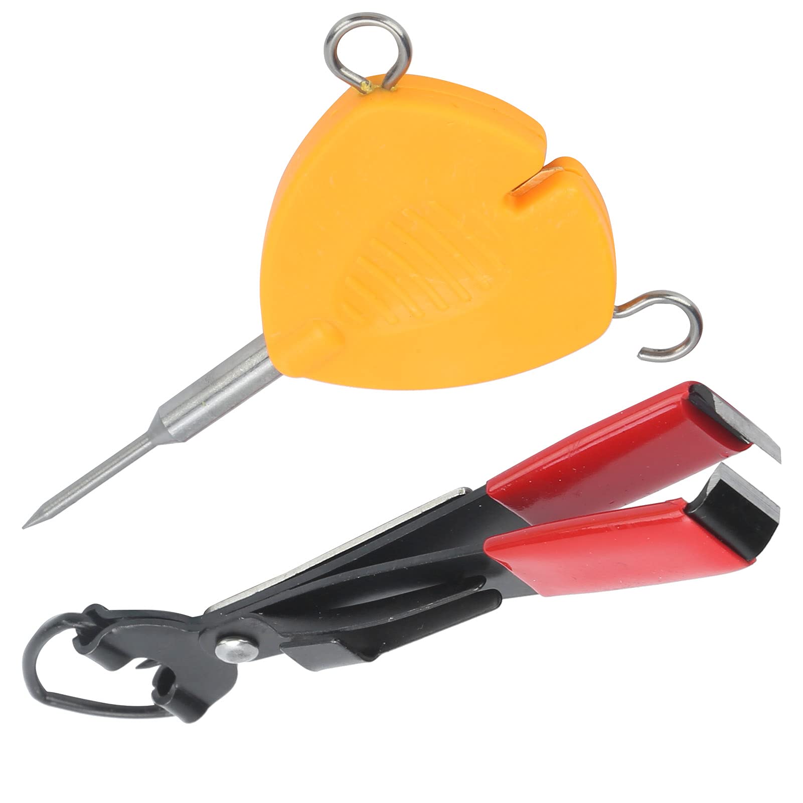 SALUTUY 5-in-1 Multifunctional Fishing Tool Kit - Orange Comfort Grip Line Knot Tool with Nail Clipper & Carp Puller | Perfect for Freshwater Fishing, Ice Fishing & Outdoor Adventures