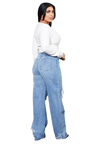 Women's High Waisted Skater Denim Jeans - Stretch Comfort Fit Vintage Style for Casual Wear & Street Fashion