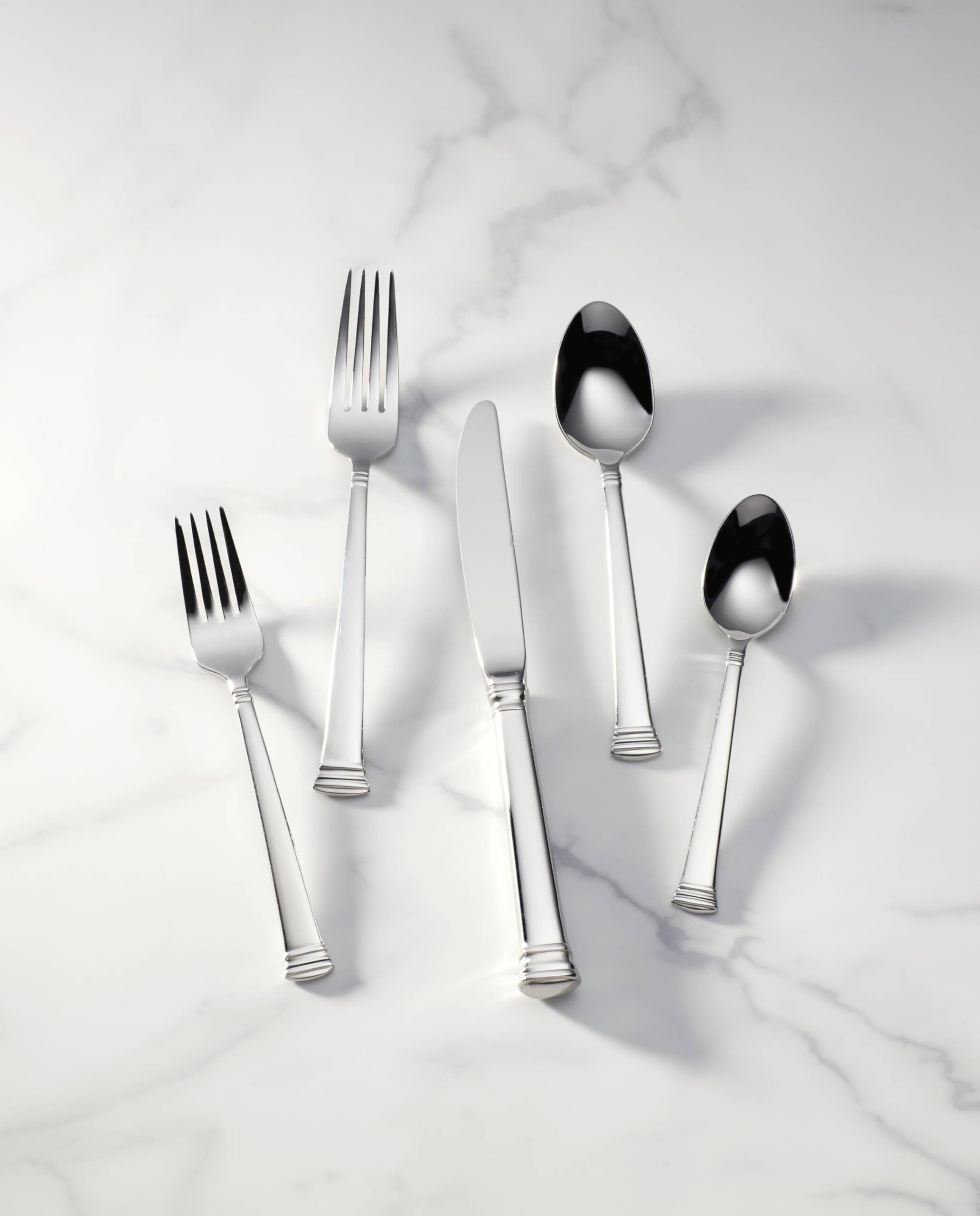 Lenox Eternal 20-Piece Stainless Steel Flatware Set - 3.20 LB Heavyweight Cutlery - Elegant Metallic Finish - Perfect for Dinner Parties, Weddings & Formal Dining