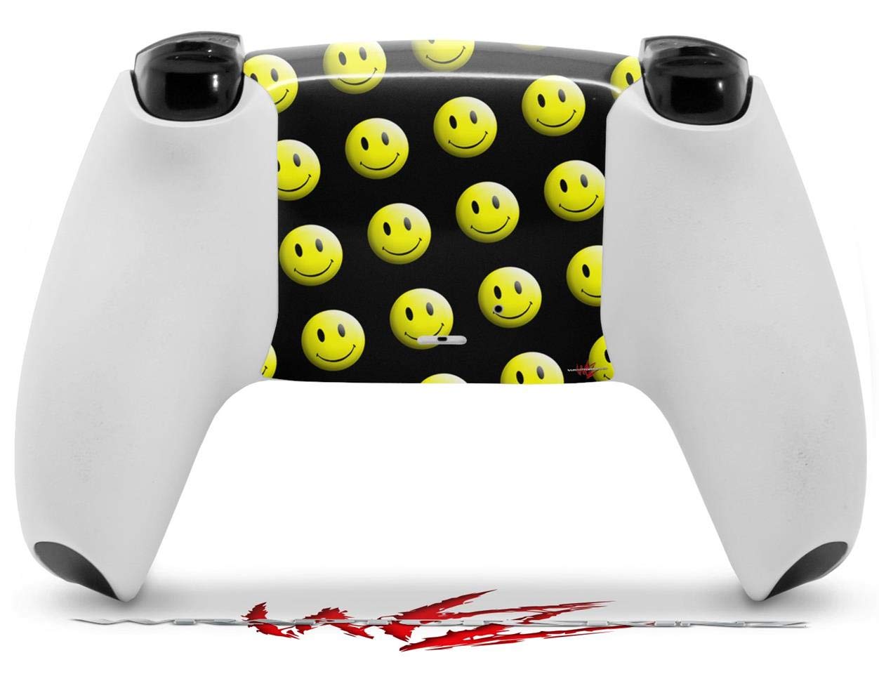 PS5 DualSense Controller Skin Wrap - Smileys on Black for Gaming Protection