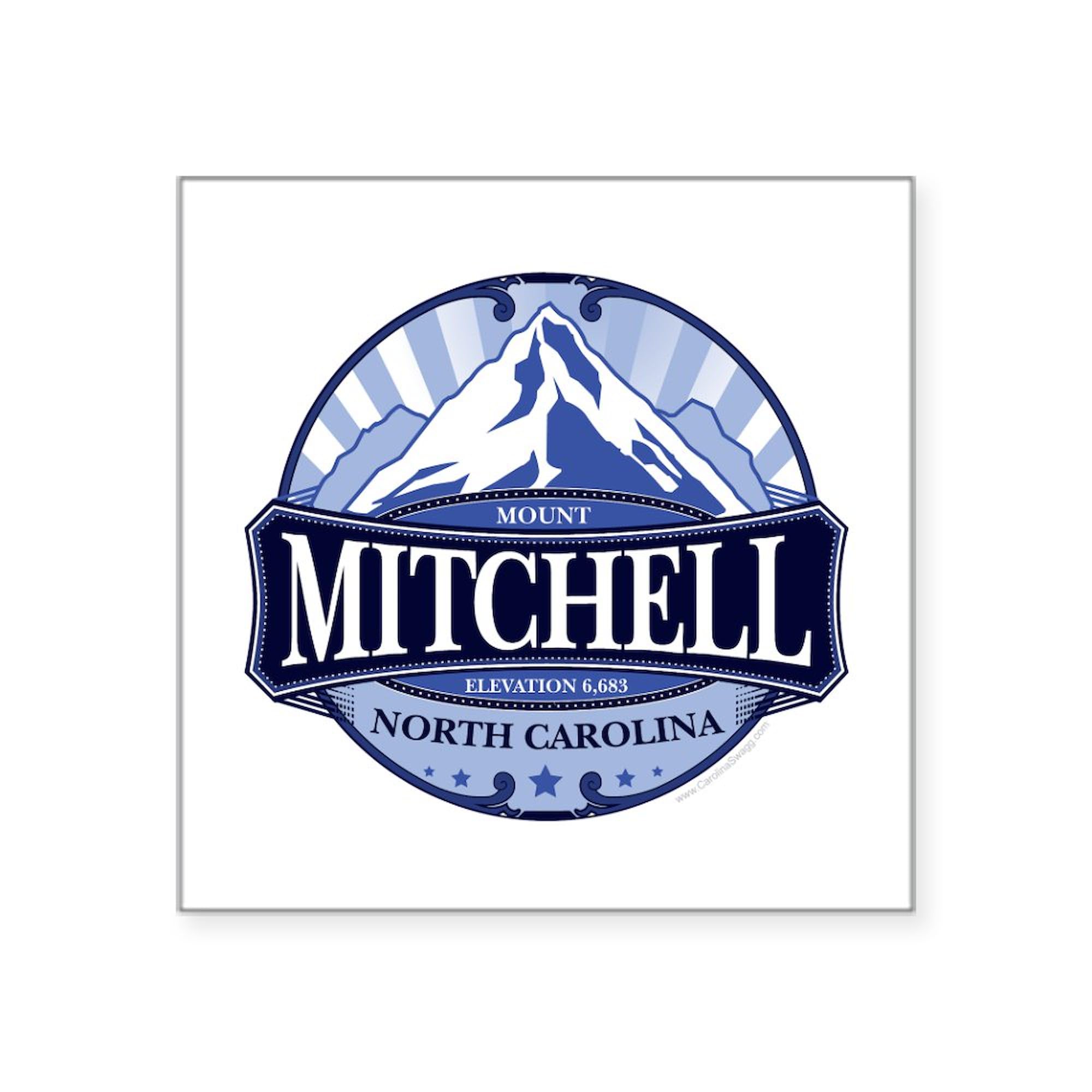 Mount Mitchell North Carolina Sticker - Square Bumper Sticker & Car Decal for Cars, Laptops, Water Bottles | CafePress