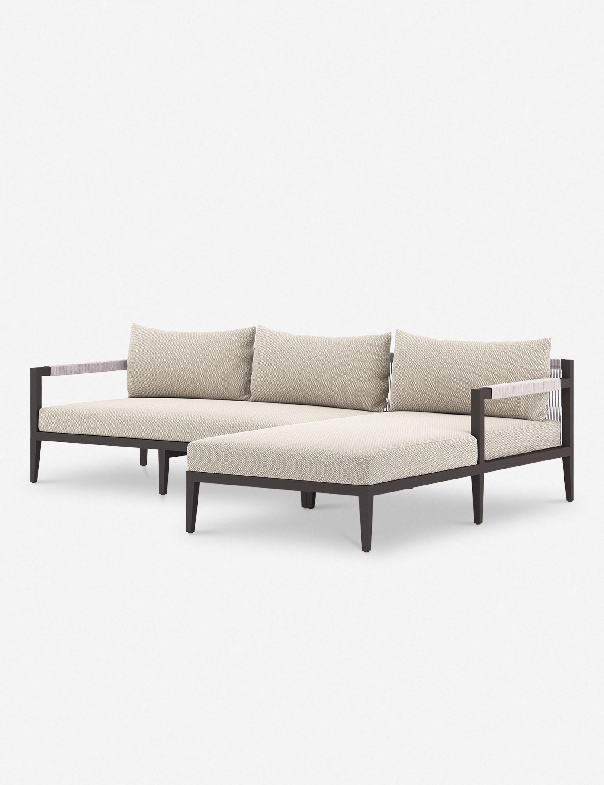 Cadenza Indoor Outdoor Metal Sectional Sofa Set - Modern Patio Furniture for Living Room, Garden & Backyard - Weather-Resistant Comfortable Lounge Seating