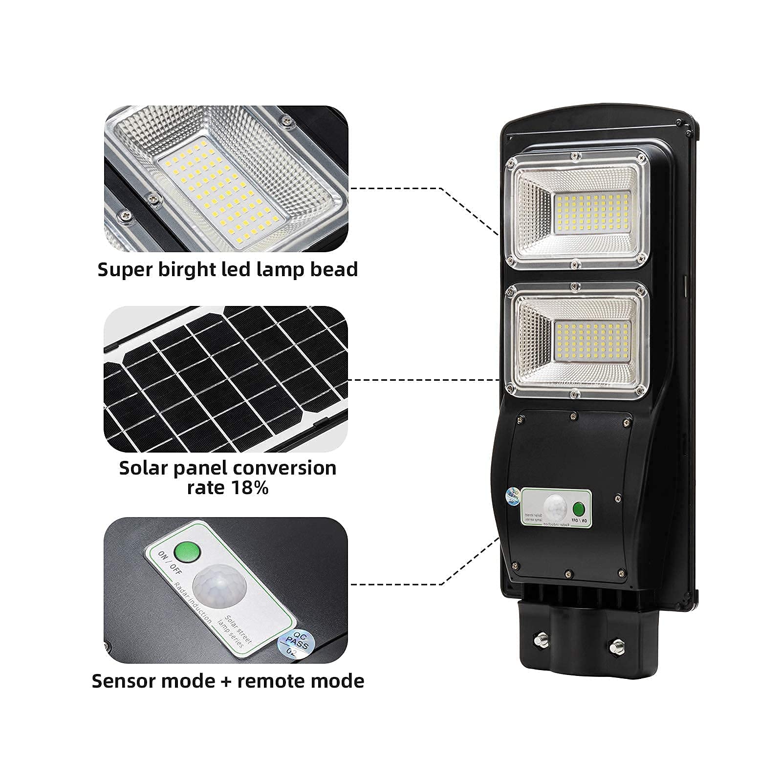 2 Pack 60W & 1 Pack 120W Solar Powered Street Lights Outdoor - Waterproof LED Solar Street Lighting for Driveway, Garden, Pathway, Parking Lot & Backyard