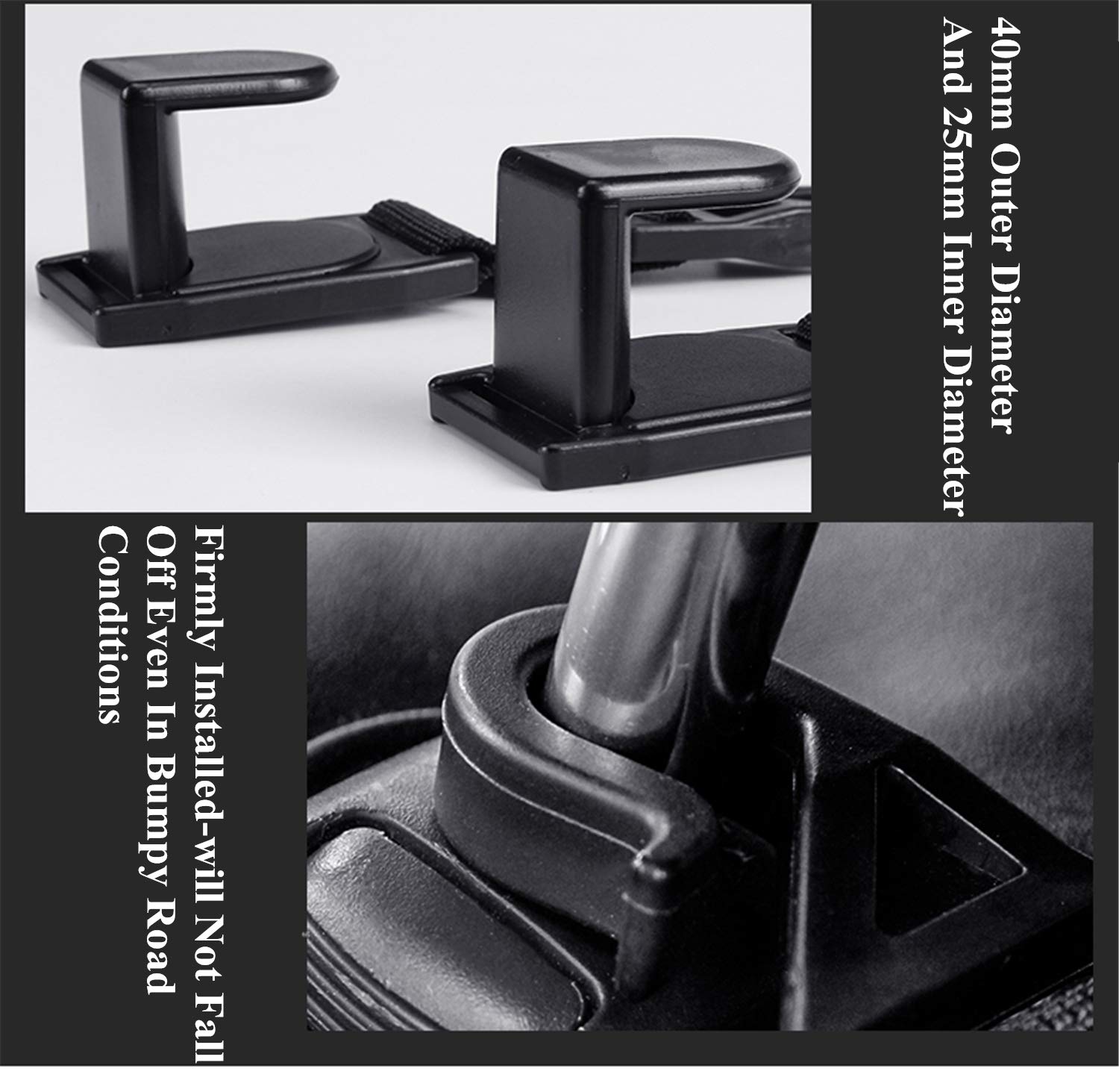 YOCTM Car Hooks Back Seat Headrest Hanger - 2 Pack Black Interior Accessories for Jeep Wrangler JL TJ JK JLU (2007-2024 Models) | Perfect for Sports, Sahara, Freedom & Rubicon | Organize Groceries, Purses & Shopping Bags