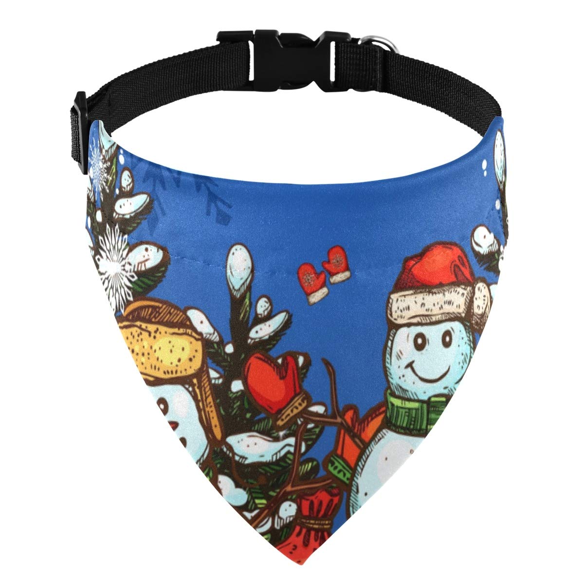 Christmas Dog Collar & Bandana Set - Adjustable Buckle Collar with Detachable Snowman Santa Scarf - Breathable Puppy Kerchief & Bib for Small Medium Large Dogs - Perfect for Holiday Photos, Gifts & Festive Pet Accessories