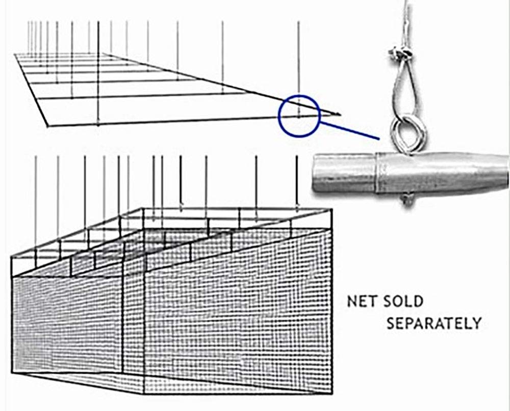 Cimarron 12x12 Steel Suspended Batting Cage Frame - Heavy Duty Baseball & Softball Practice Net for Backyard, Training Facility & Sports Field