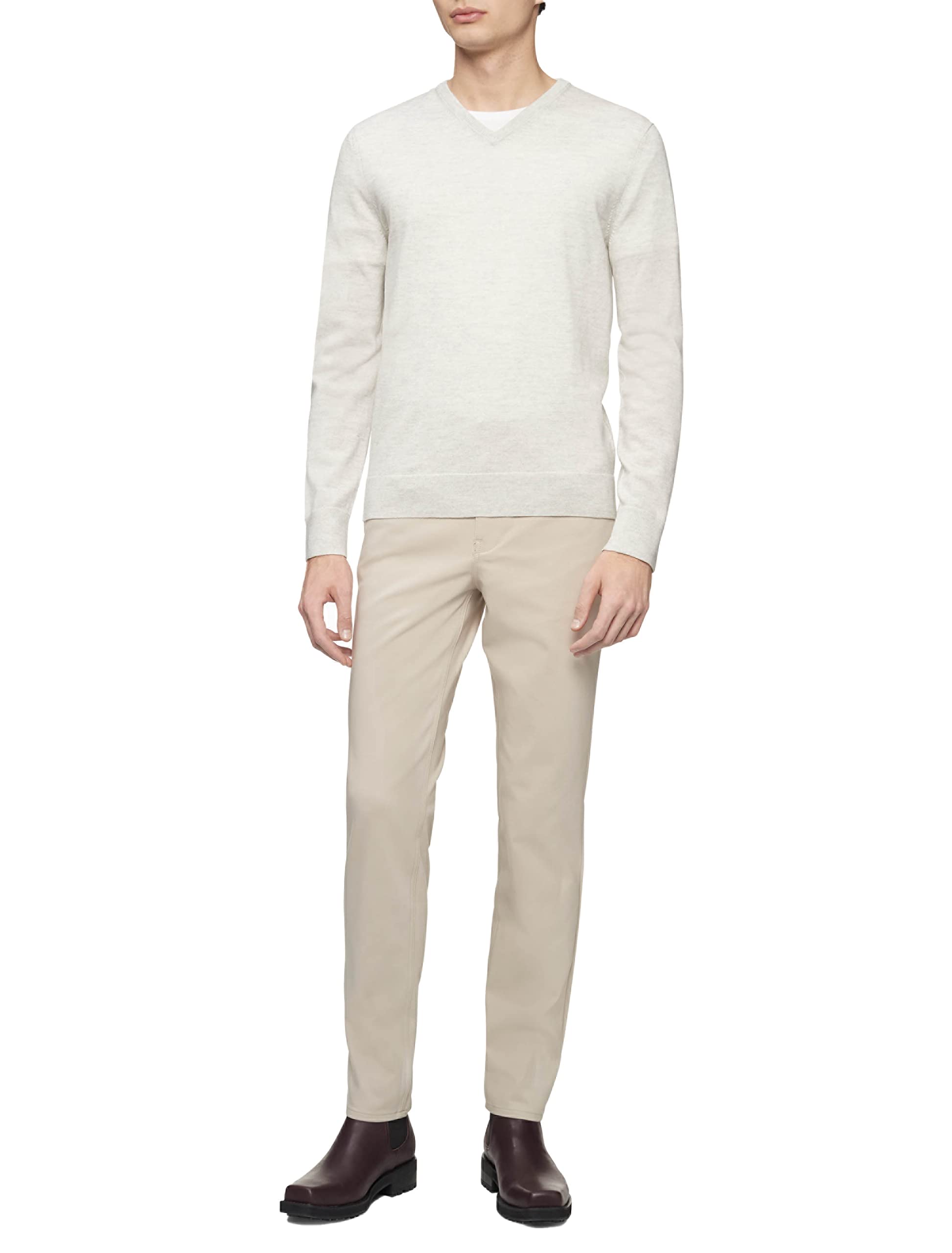 Calvin Klein Men's Slim Fit Stretch Wrinkle-Resistant Tech Woven Pants for Office & Travel | Comfortable Business Casual Dress Pants for Work & Daily Wear
