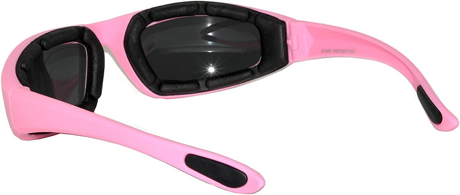 Motorcycle Riding Glasses - Padded Foam Comfort, Smoke & Clear Lenses - UV Protection for Day & Night Riding - Perfect for Cruiser, Sport Bike & Off-Road Adventures