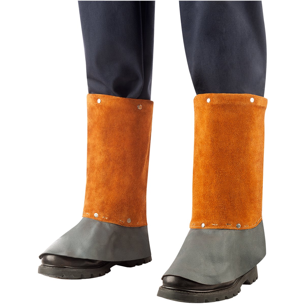 Steiner 12187 Brown Split Cowhide Leggings with Spring Frame Leg Wrap - 11