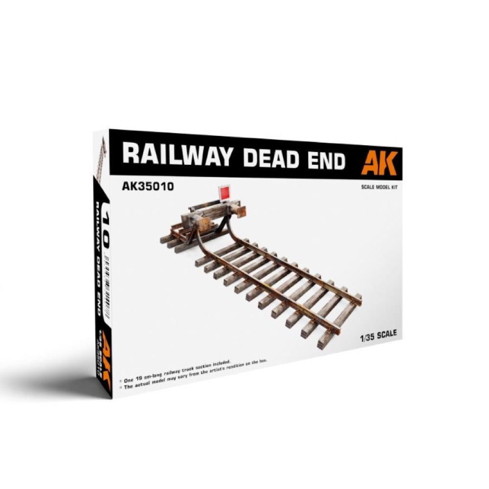 AK Interactive 35010 1/35 Scale Model Railway Dead End - Realistic Train Track Terminal for Model Train Layouts & Diorama Scenes