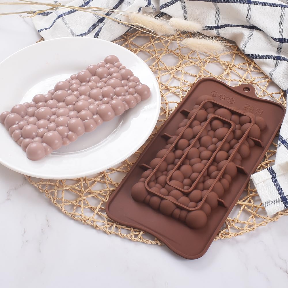 Premium Silicone Chocolate Bar Molds - 4 Pack Reusable Baking Molds for Homemade Protein Bars, Energy Bars & Candy - Perfect for DIY Treats, Gifts & Party Favors - BPA-Free & Easy Clean