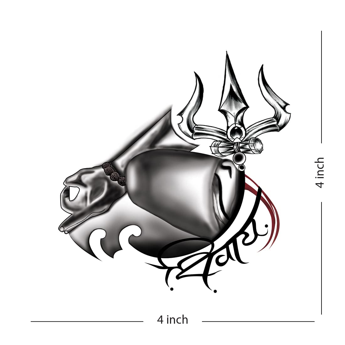 Waterproof Temporary Tattoo - Shivaya Lord Trishul Design for Men & Women | Long Lasting Fake Body Art for Festivals, Parties & Spiritual Events