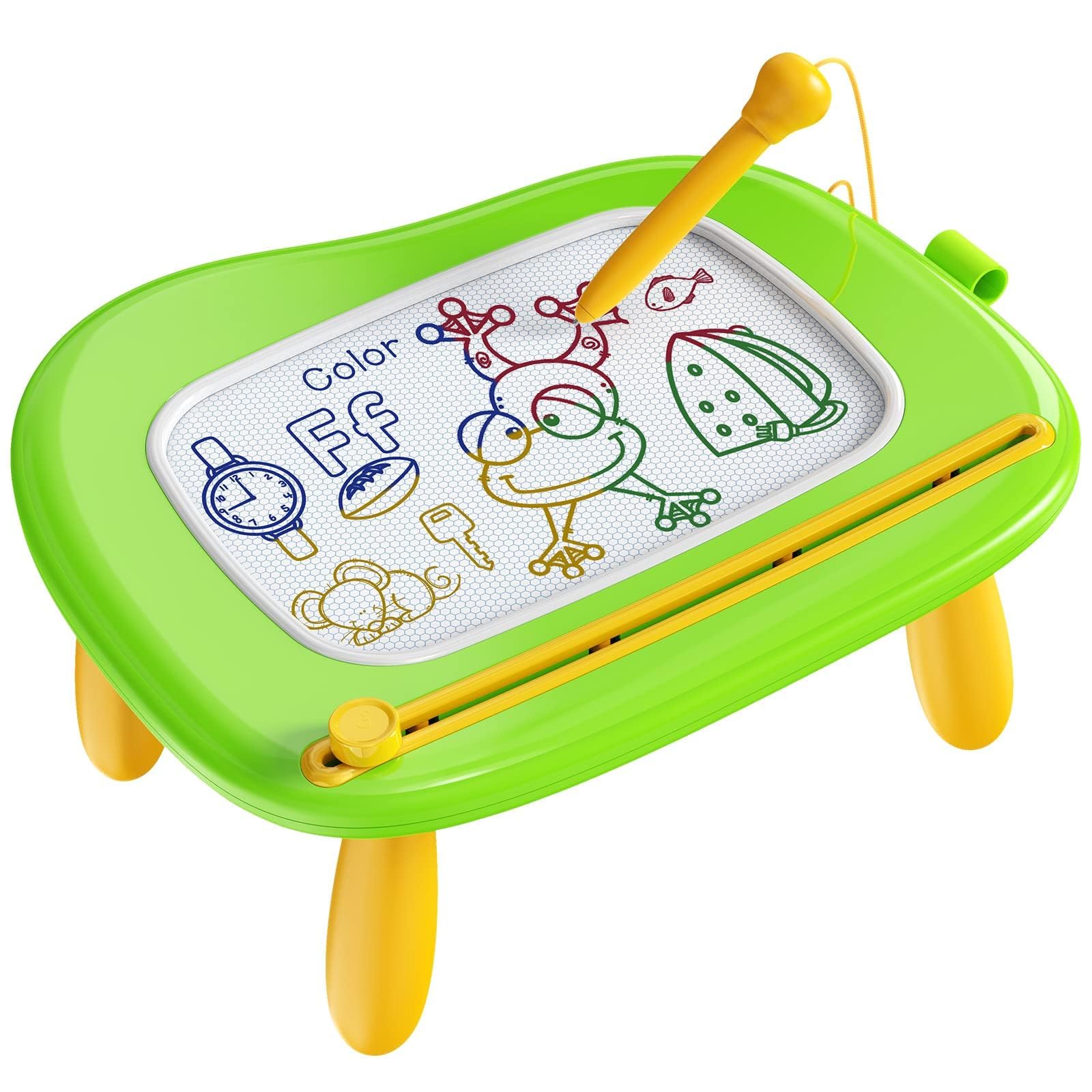 Bravokids Magnetic Drawing Board - Toddler Doodle Toy for Boys & Girls 1-3 Years - Educational Learning & Travel Activity