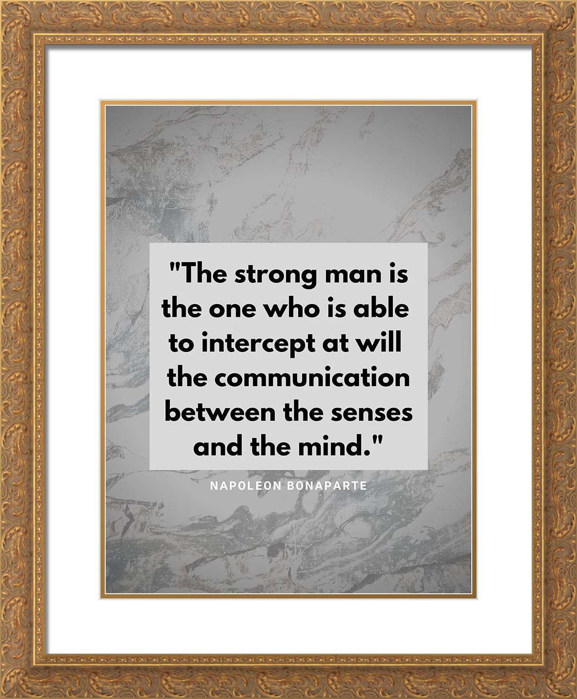 ArtsyQuotes 20x24 Inch Gold Ornate Picture Frame with Double Matted Museum Quality Art Print - Napoleon Bonaparte Motivational Quote Wall Decor for Home Office Living Room