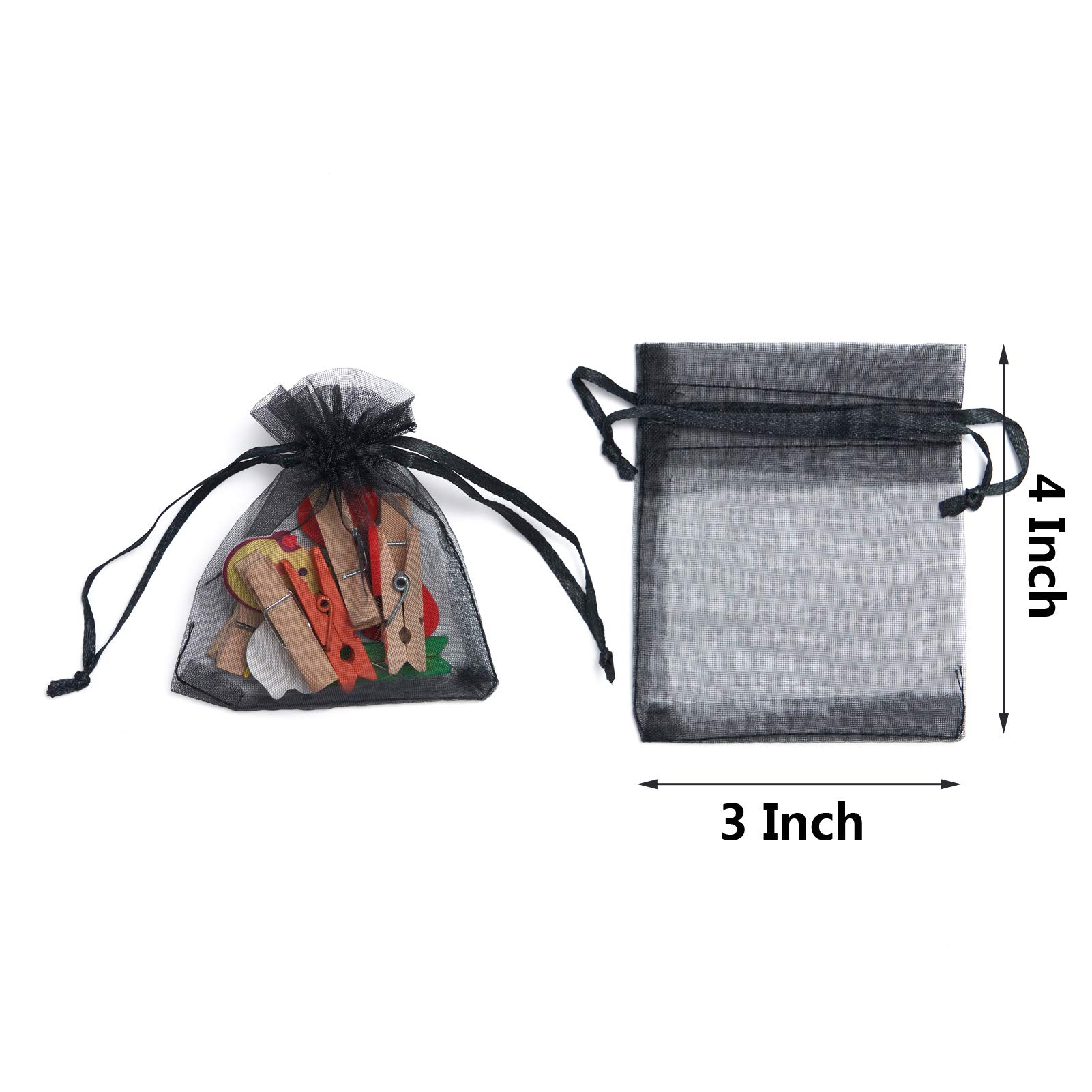 Tendwarm 50 PCS 3x4 Inches Sheer Organza Bags with Drawstring - Wedding Favor Bags, Gift Bags for Party Favors, Bridal Shower, Baby Shower & Jewelry Packaging