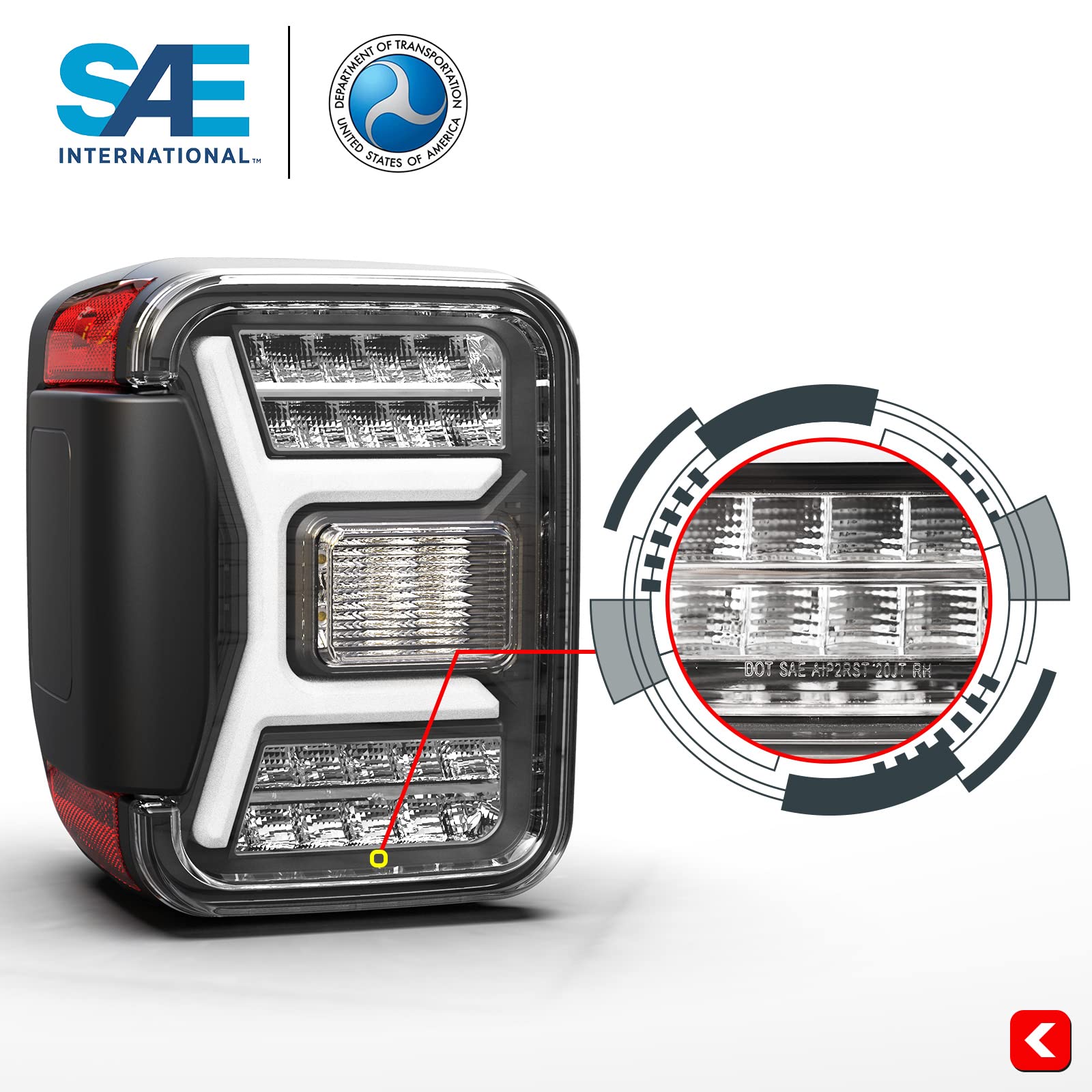 LED Tail Lights for 2019-2025 Jeep Gladiator JT (2/4 Door) - Sequential Turn Signal, Clear Lens Replacement Tail Lamp Assembly - Upgrade for Off-Roading & Night Driving Safety