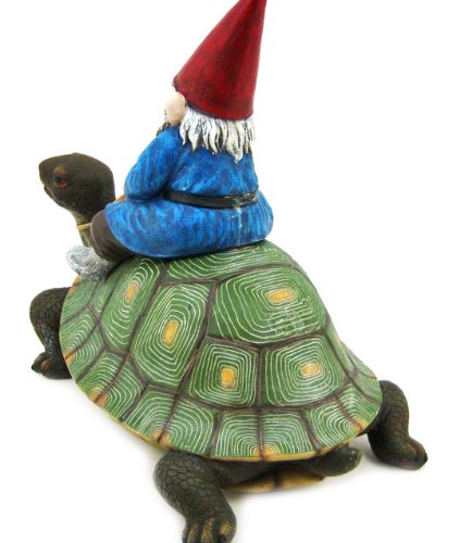 Large Garden Gnome Riding Turtle Statue - Outdoor Decor for Patio, Pool & Lawn - Whimsical Yard Ornament for Gardens, Backyards & Landscaping