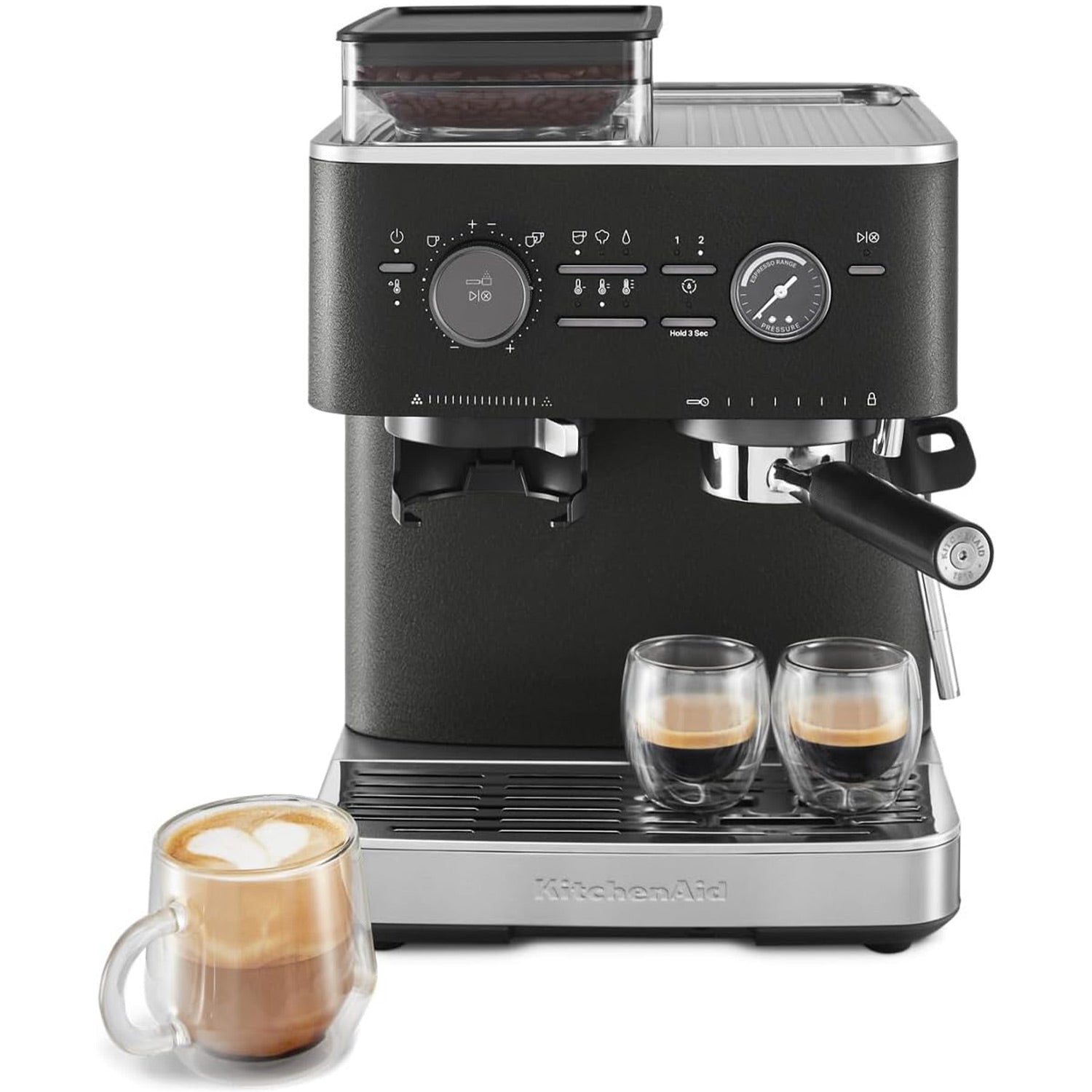 KitchenAid KES6551BK Semi-Automatic Espresso Machine - 15 Bar Pump, Milk Frother, Black | Perfect for Home Baristas & Coffee Lovers - Great for Morning Brews, Entertaining Guests & Coffee Shops