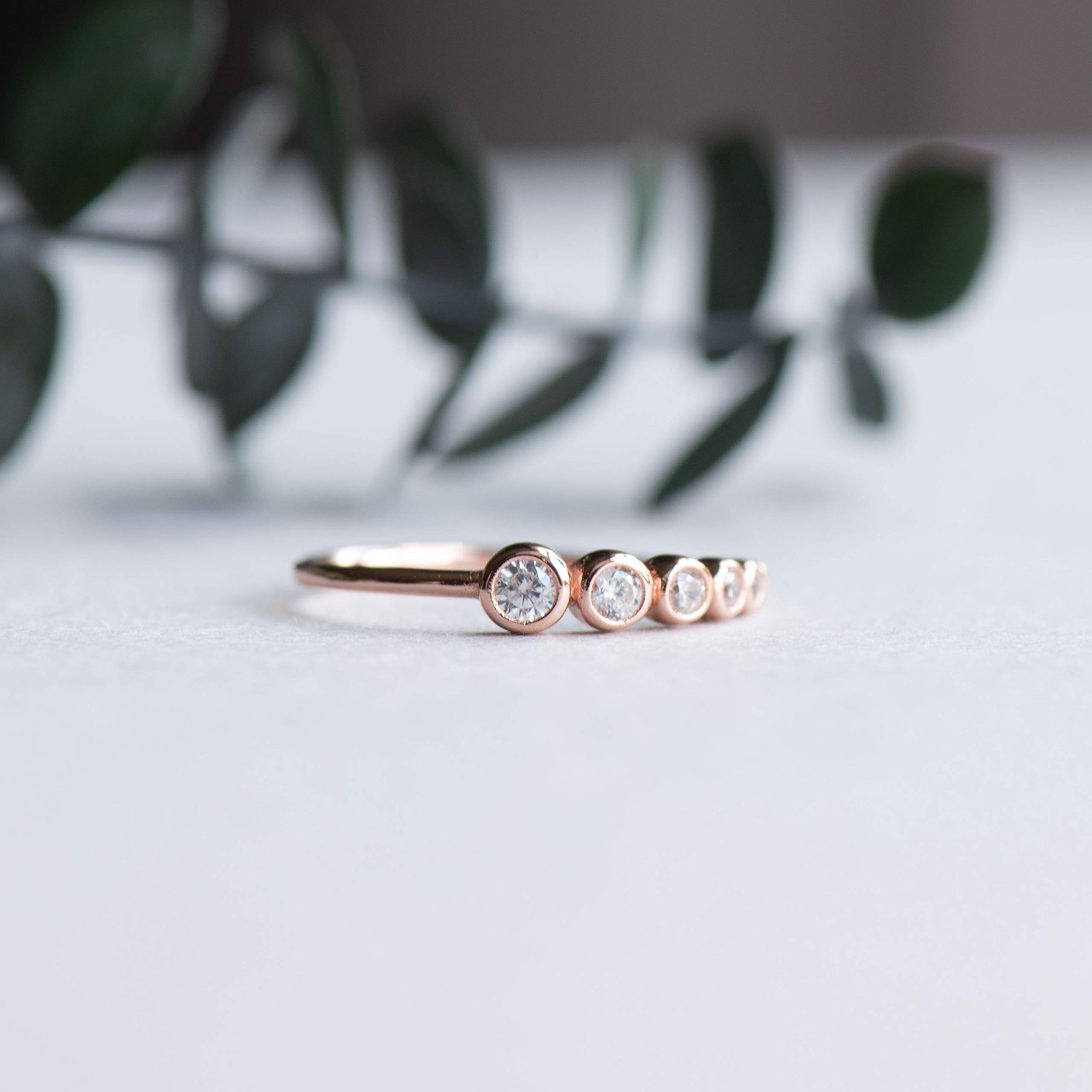 Rose Gold Vermeil Stackable Bezel Ring - 925 Sterling Silver Dainty Jewelry for Women - Perfect for Layering, Everyday Wear & Gift Giving